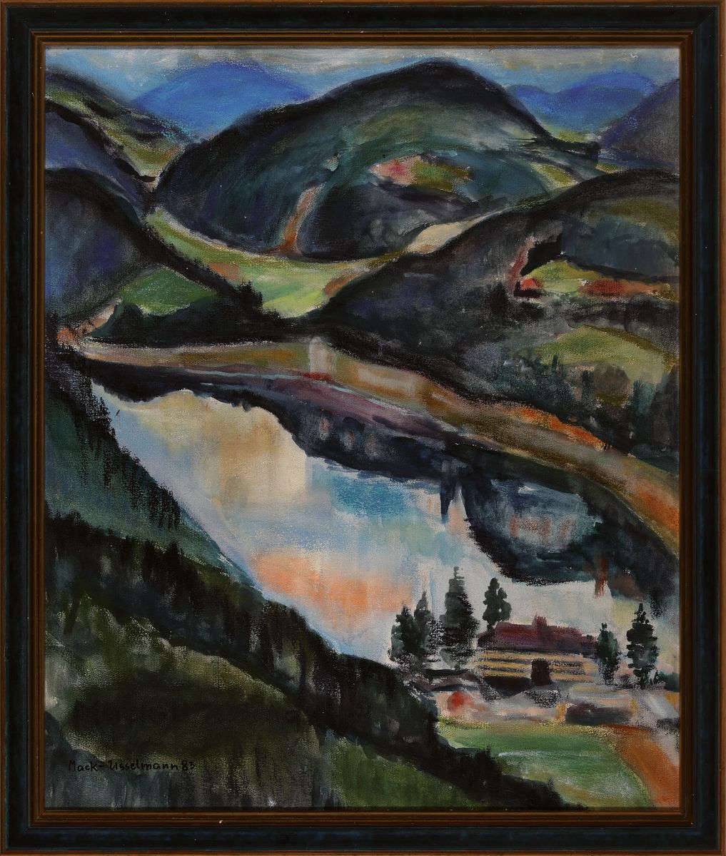 Detail n: Elisabeth Mack-Usselmann, 1927 Karlsruhe - 2020, Meisterschülerin Erich Heckels, "Titisee-Triptychon", dreiteilige Titisee -Landschaft, ...