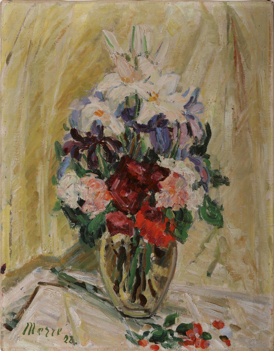 Detail k: Johanna Merre, 1867-1940, Blumenstillleben, Öl/Lwd, signiert und datiert (19)22, ohne Rahmen, 64x50 cm