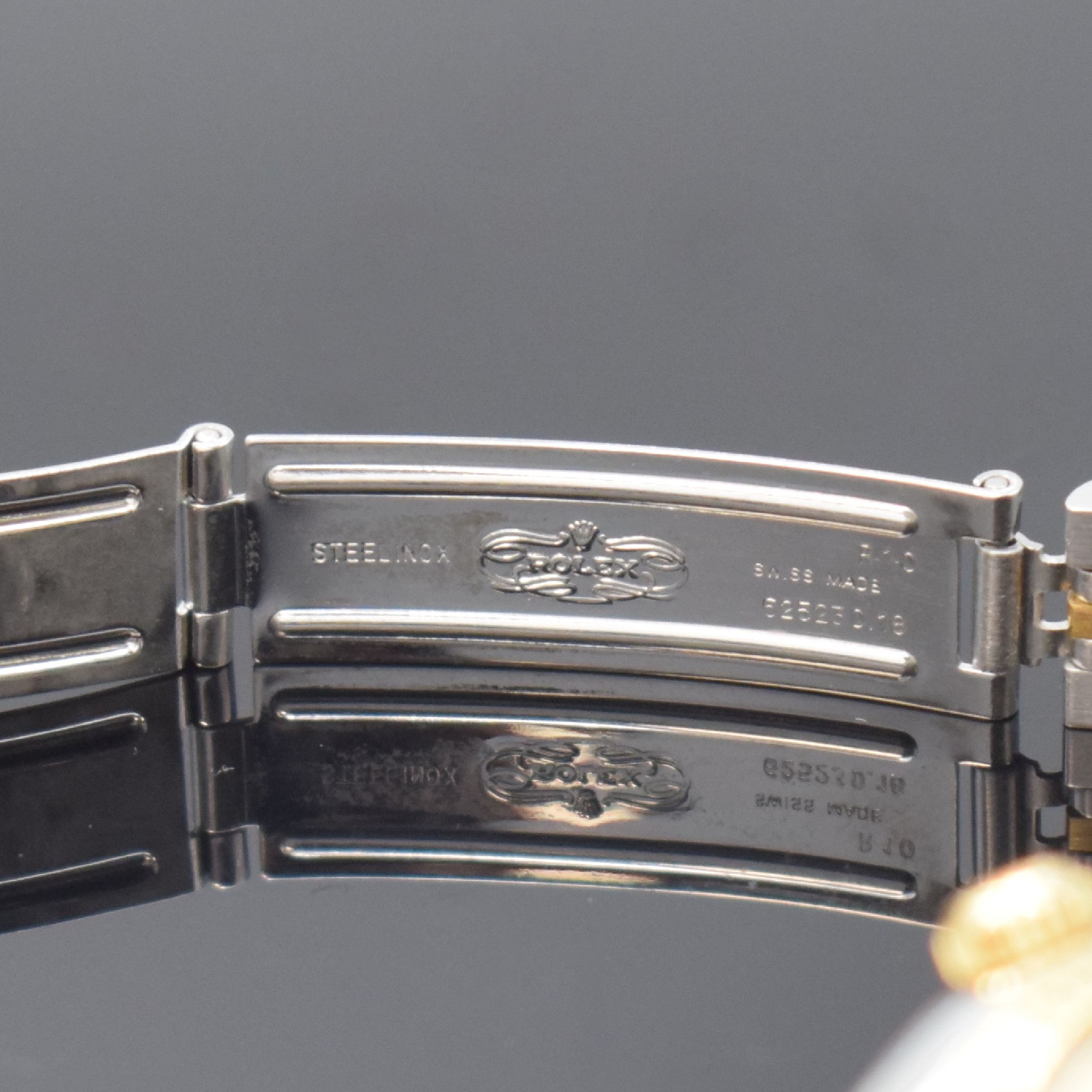 Detail c: ROLEX Datejust Damenarmbanduhr Referenz 6917, Schweiz um 1975, Automatik, Edelstahl u. Gold komb., verschr. Geh., Jubileeband m. Faltschl., gold. ...