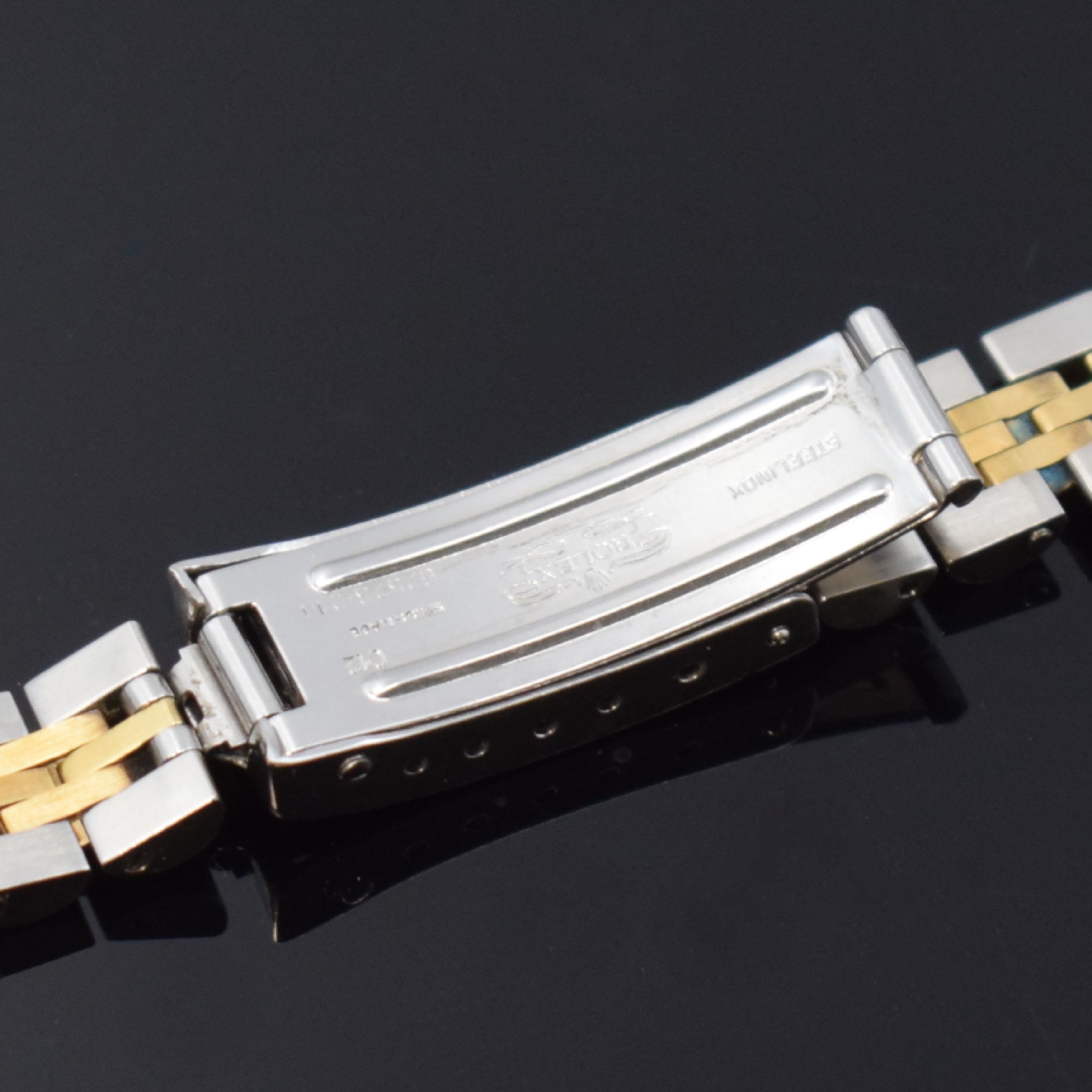 Detail b: ROLEX Jubilee-Band Referenz 62523 D14 in Stahlund Gold für Damenarmbanduhr, Schweiz, mit Faltschl., L. ca. 16 cm, stark verschlissen