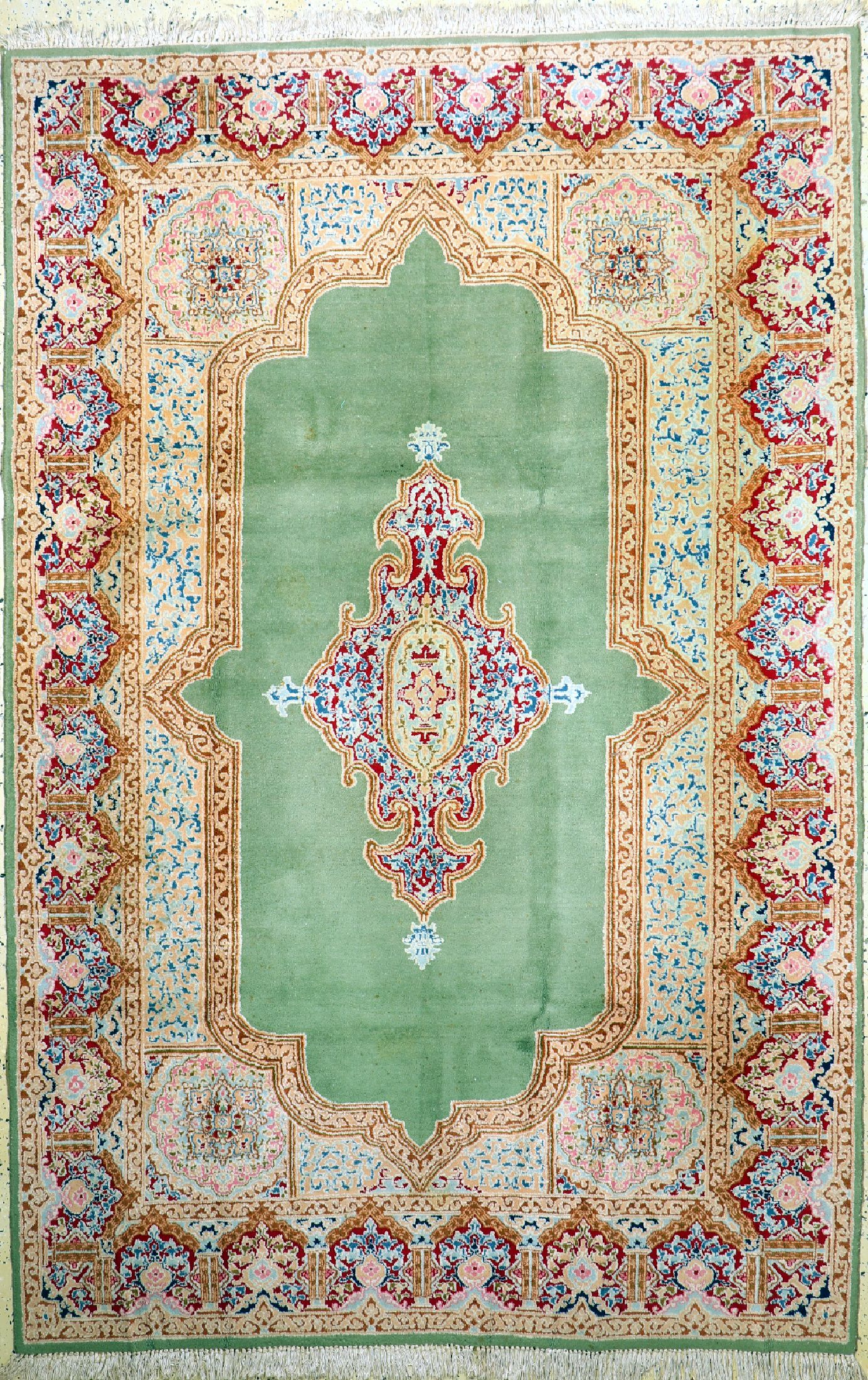 Kerman, Persien, ca. 50 Jahre, Wolle auf Baumwolle, ca. 288 x 189 cm, EHZ: 2, Flecken