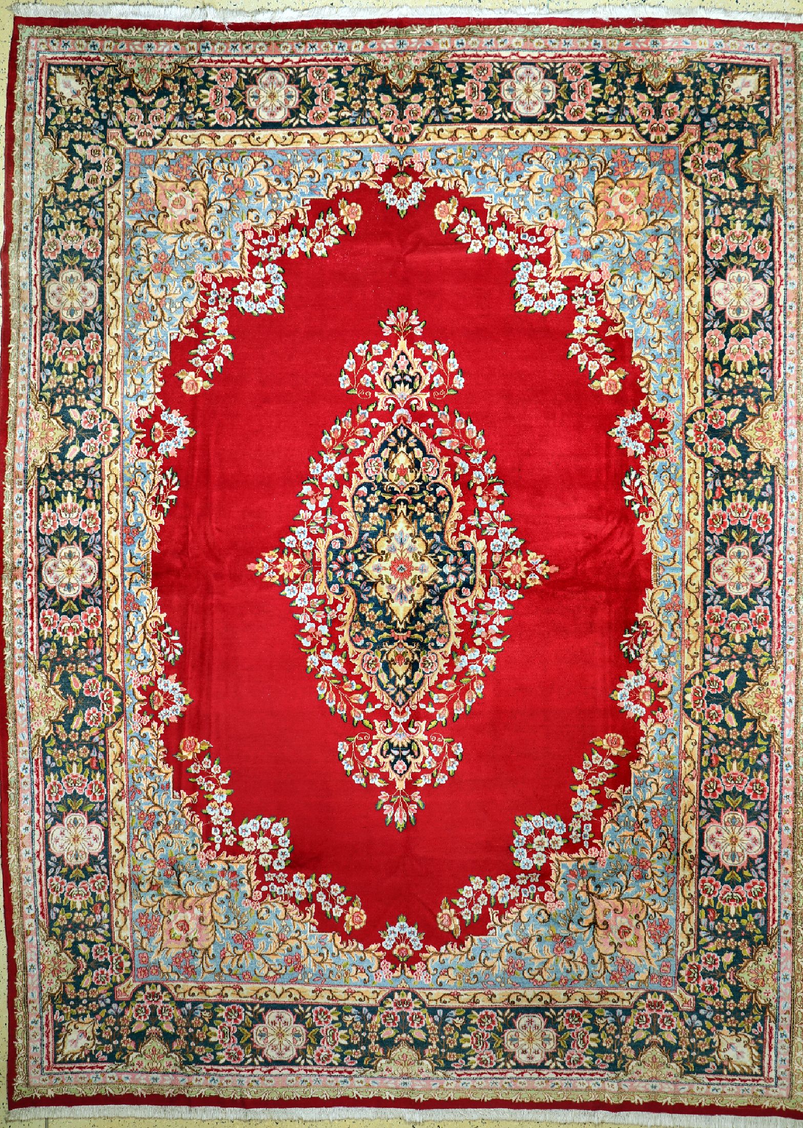 Kerman, Persien, ca. 50 Jahre, Wolle auf Baumwolle, ca. 412 x 308 cm, EHZ: 2-3