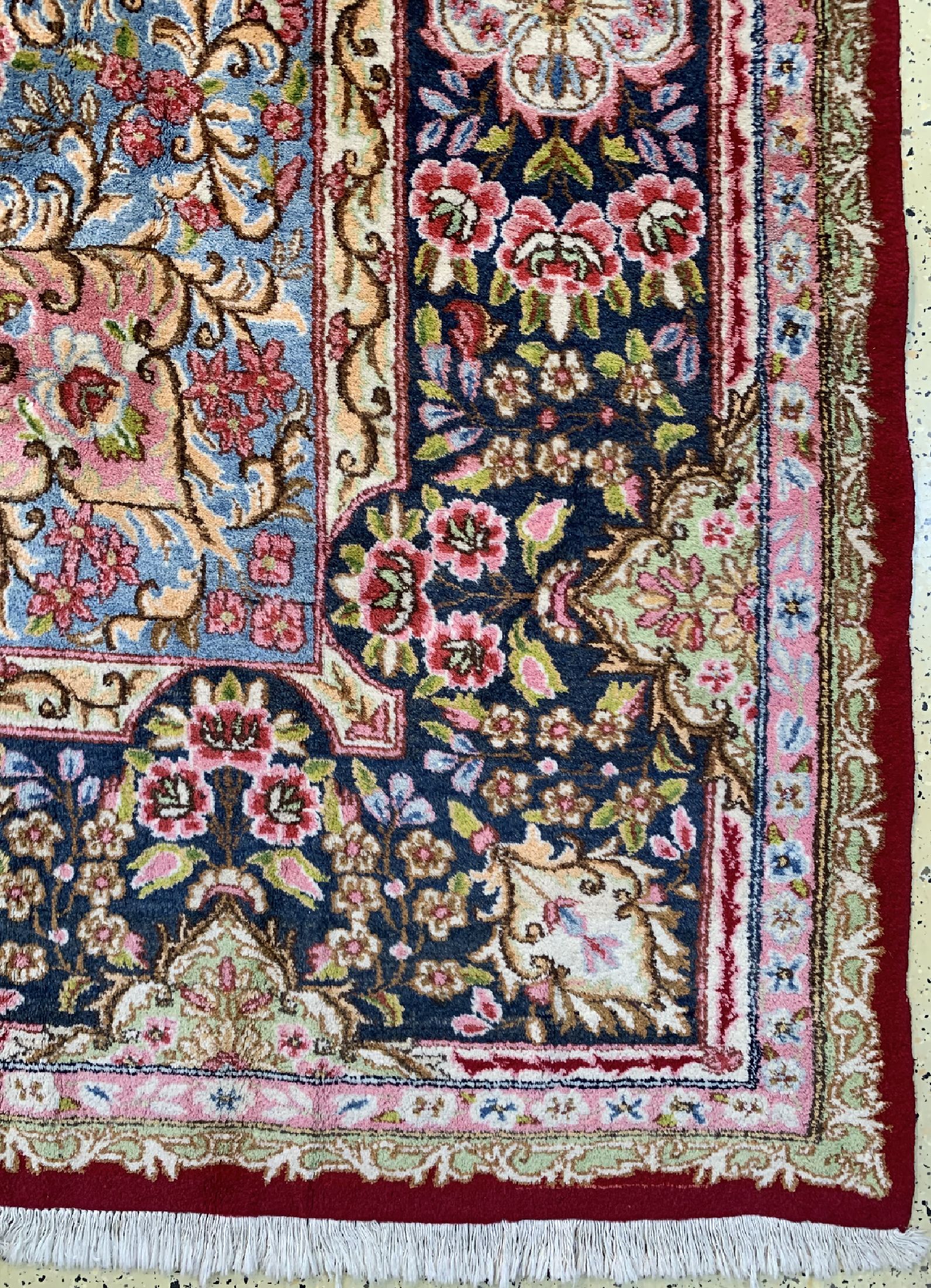 Detail a: Kerman, Persien, ca. 50 Jahre, Wolle auf Baumwolle, ca. 412 x 308 cm, EHZ: 2-3