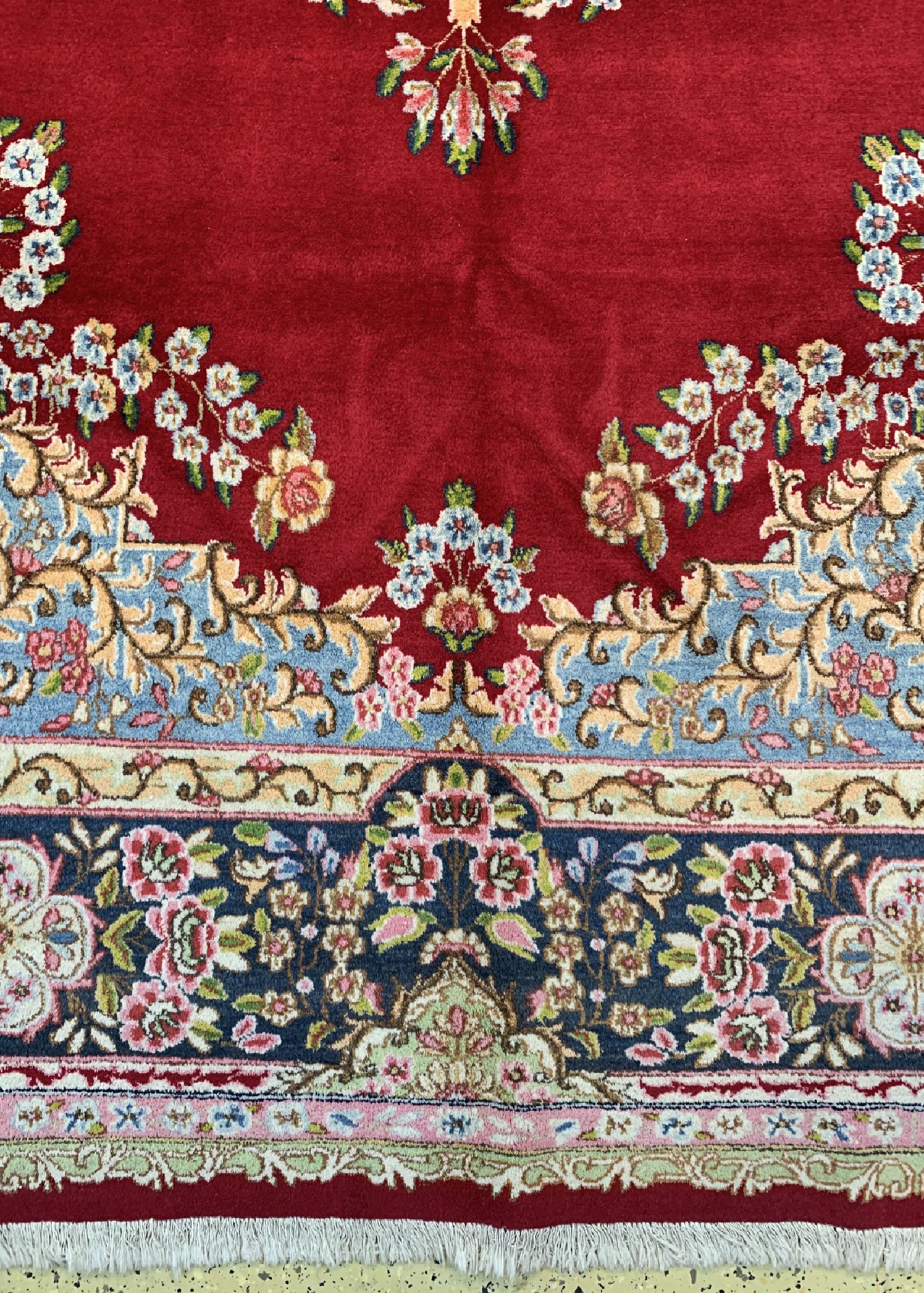 Detail b: Kerman, Persien, ca. 50 Jahre, Wolle auf Baumwolle, ca. 412 x 308 cm, EHZ: 2-3