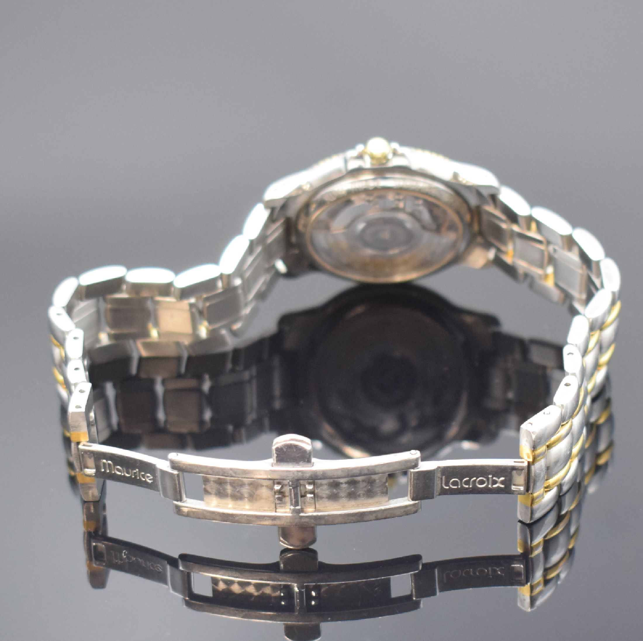 Detail b: MAURICE LACROIX Herrenarmbanduhr in Stahl/Gold, Schweiz um 2010, Automatik, beids. vergl. Geh., Saphirgl., orig. Gliederband m. dopp. Faltschl., ...