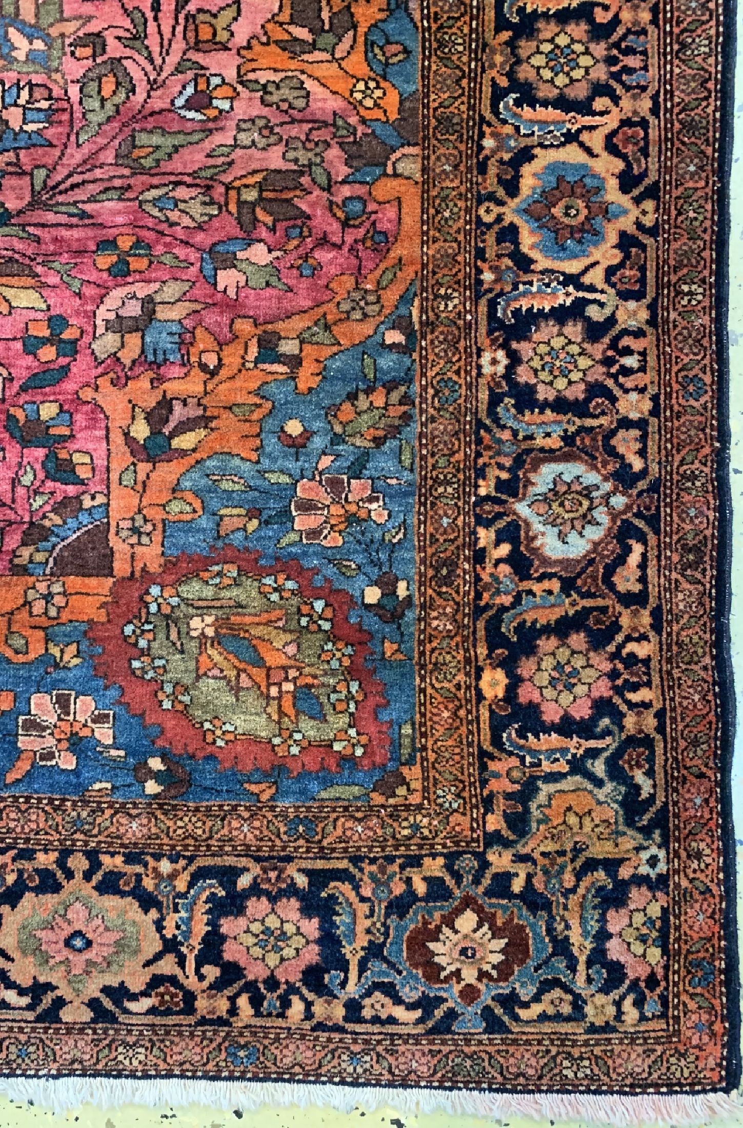 Detail a: Sarogh-Farahan, Persien, Ende 19 Jhd., Wolle auf Baumwolle, ca. 204 x 129 cm, EHZ: 2,minimale Florfehlstelle