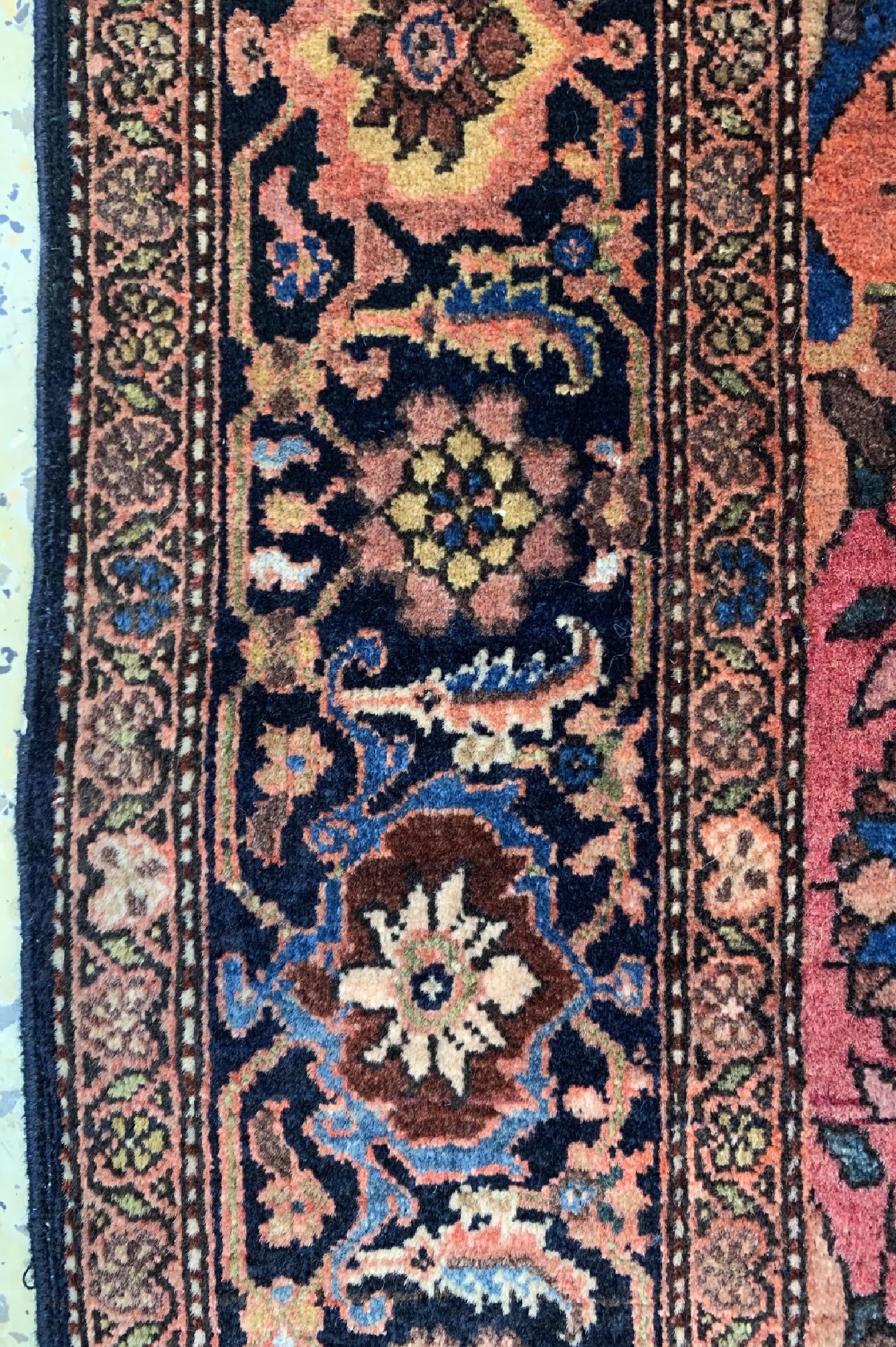 Detail d: Sarogh-Farahan, Persien, Ende 19 Jhd., Wolle auf Baumwolle, ca. 204 x 129 cm, EHZ: 2,minimale Florfehlstelle