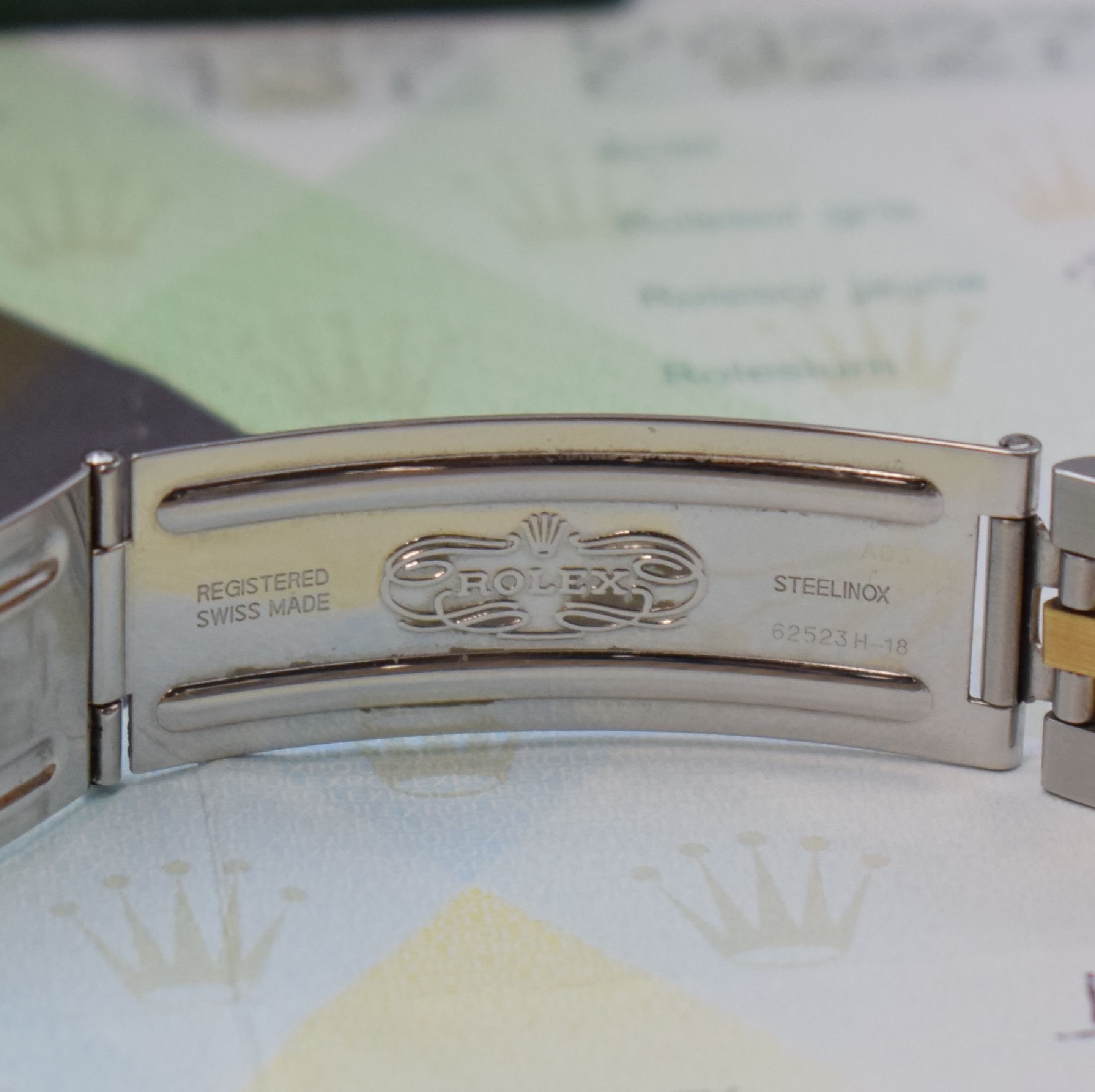 Detail d: ROLEX Oyster Perpetual Datejust gut erhaltene Herrenarmbanduhr Referenz 16233 mit original Zertifikat, Schweiz verk. 01/2007, Automatik, Chronometer ...