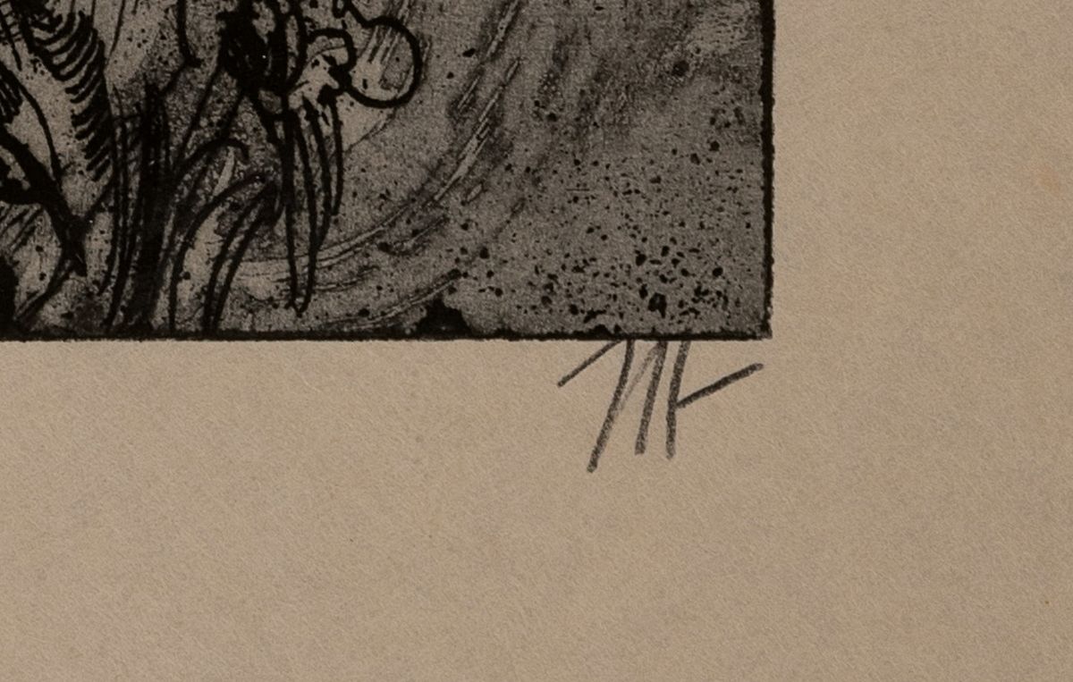 Detail d: Host Janssen, 1928-2009, 2 Radierungen, Liselotten, von 1987, ca. 29x21cm, u.Gl., R. ca. 45x35cm; Liselottenland, ca. 12x13cm, u.Gl., R. ca. 39x29cm, ...