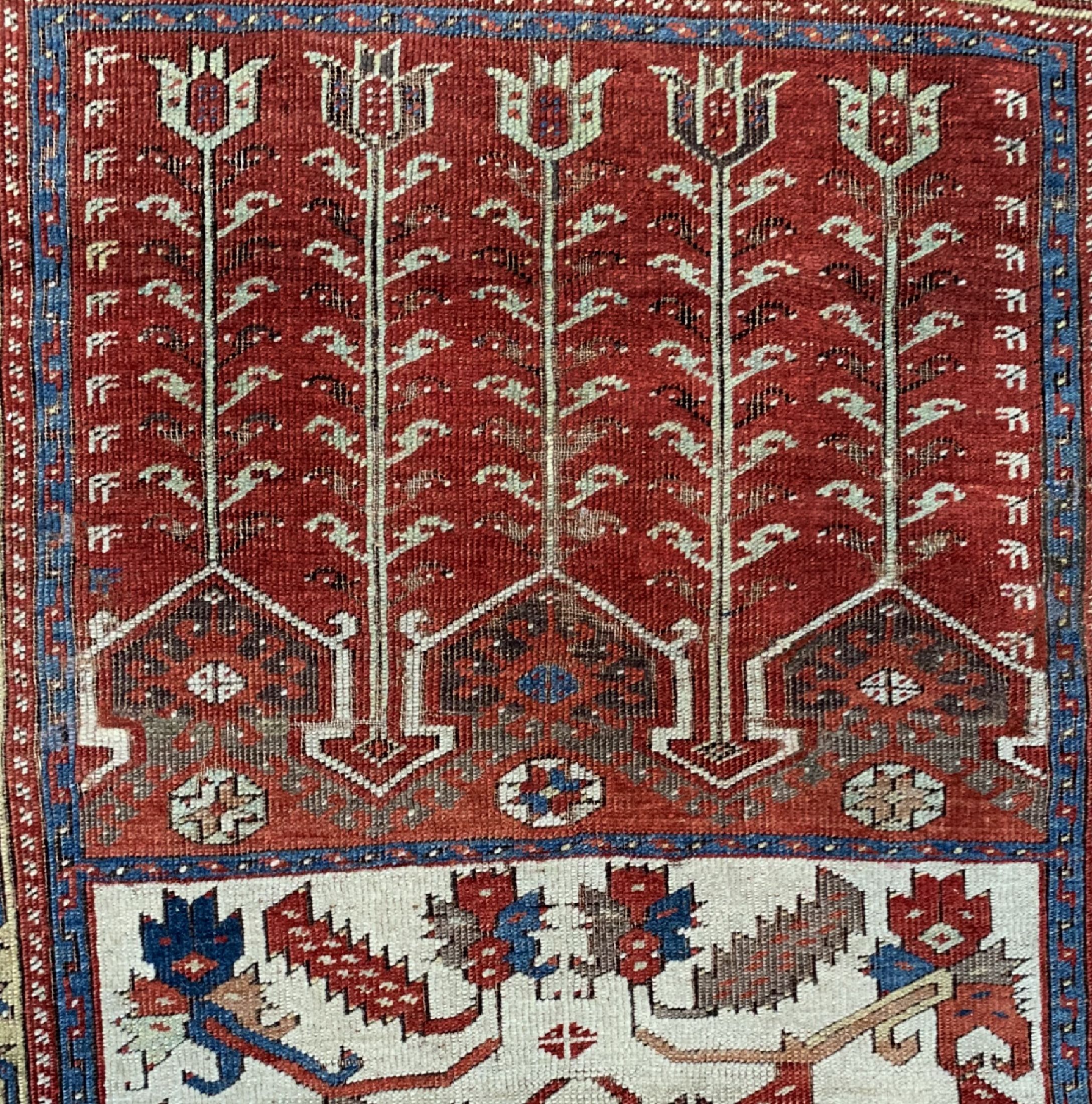 Detail c: Ladik"Gebetsteppich" antik, Türkei, 19.Jhd,Wolle auf Wolle, ca. 180 x 114 cm, EHZ: 3, (Alte restaurierungen)