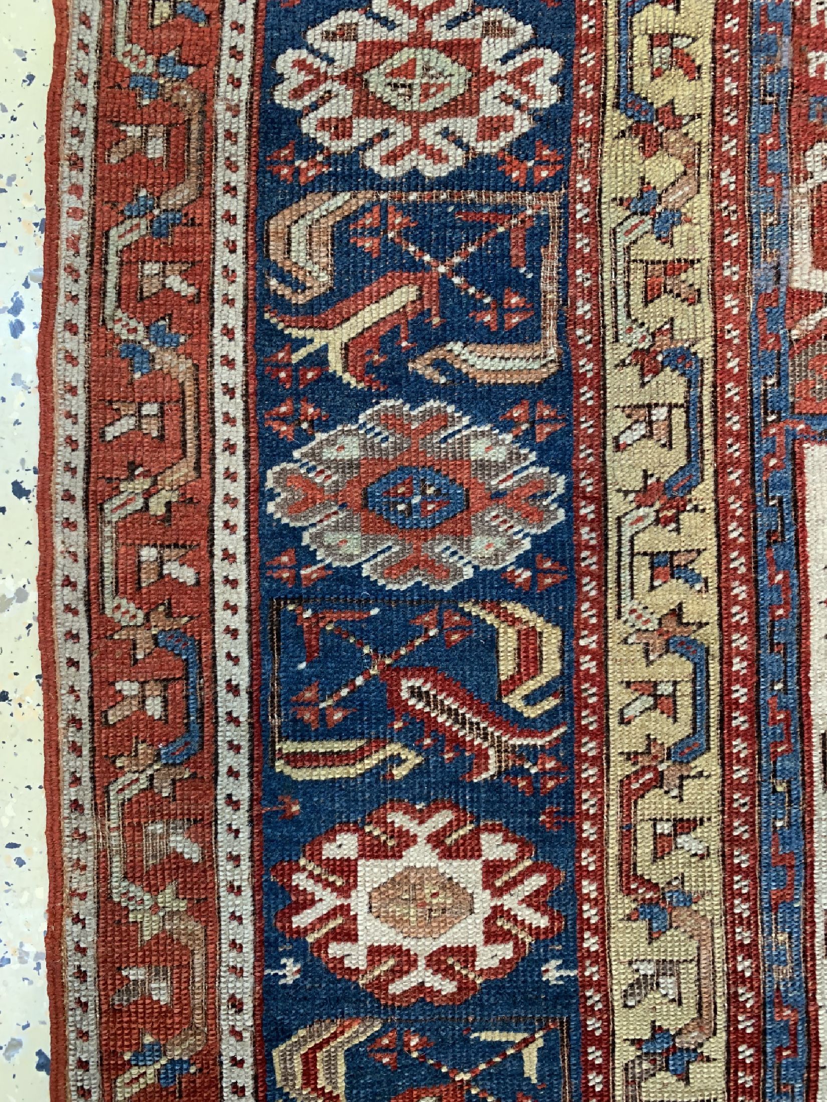 Detail d: Ladik"Gebetsteppich" antik, Türkei, 19.Jhd,Wolle auf Wolle, ca. 180 x 114 cm, EHZ: 3, (Alte restaurierungen)