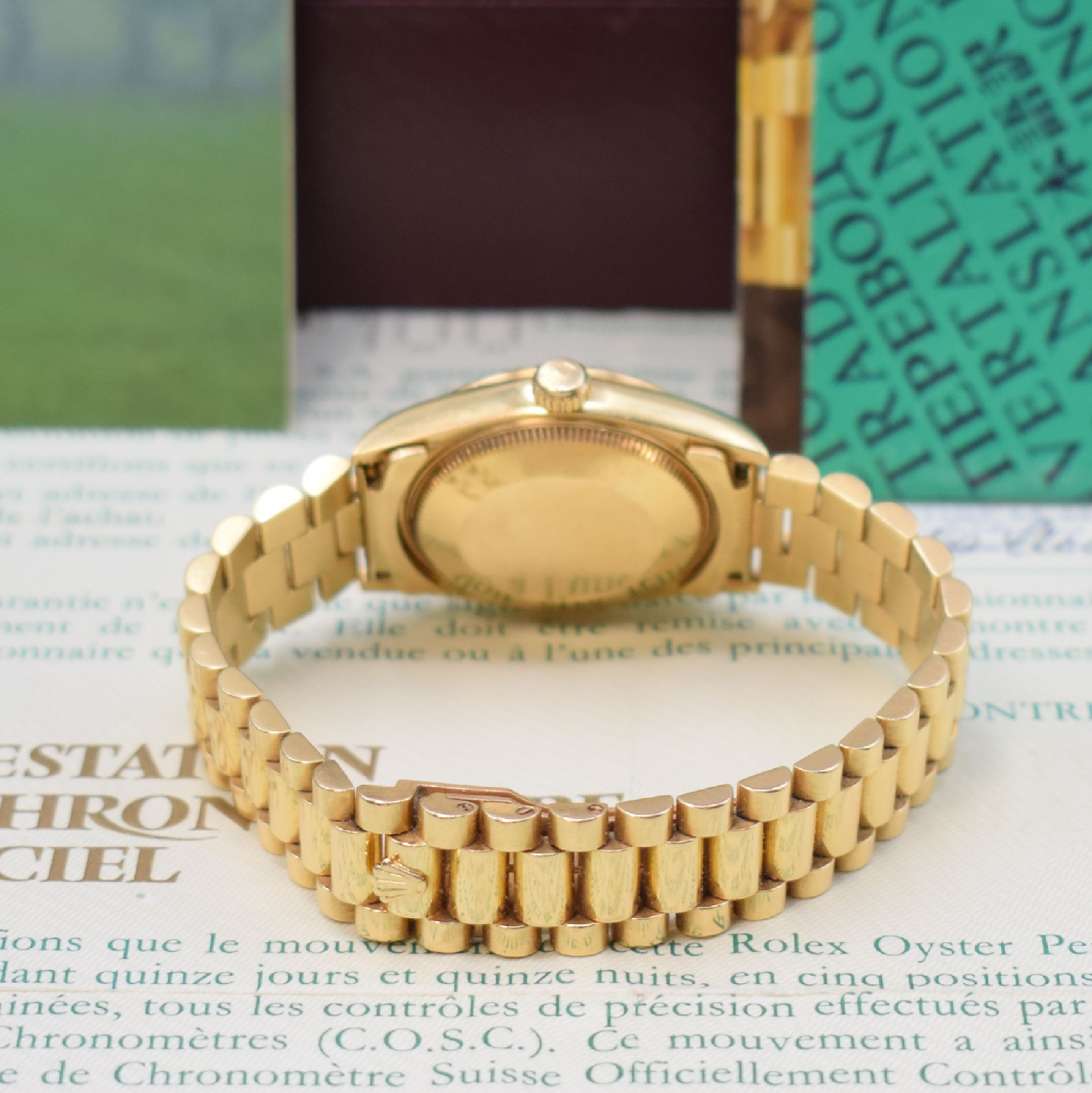 Detail b: ROLEX Oyster Perpetual Datejust Referenz 68278 Armbanduhr in GG 750/000, Schweiz verk. lt. beil. Pap. 11/1990, Automatik, verschr. Oystergeh. mit ...