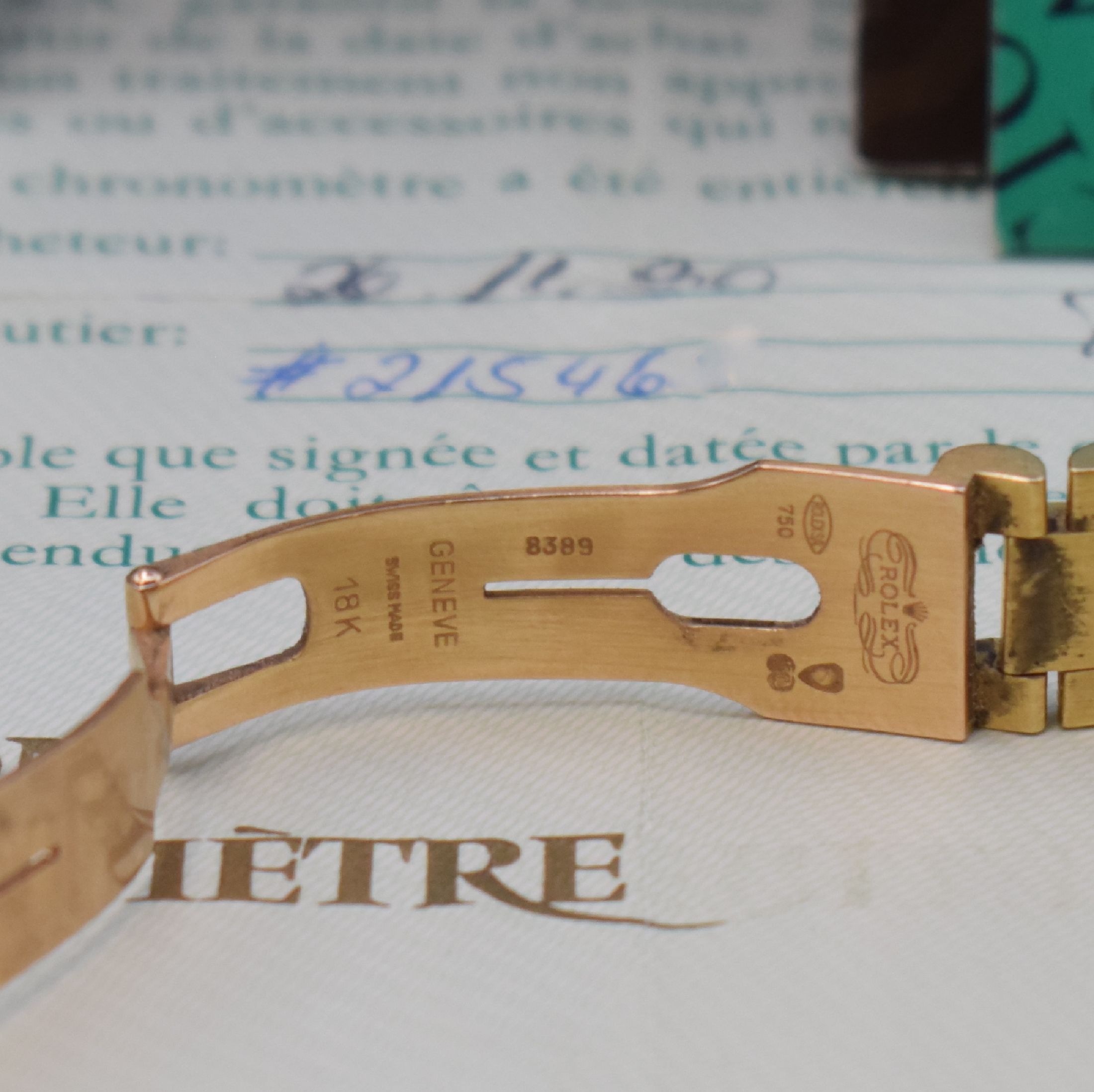 Detail c: ROLEX Oyster Perpetual Datejust Referenz 68278 Armbanduhr in GG 750/000, Schweiz verk. lt. beil. Pap. 11/1990, Automatik, verschr. Oystergeh. mit ...