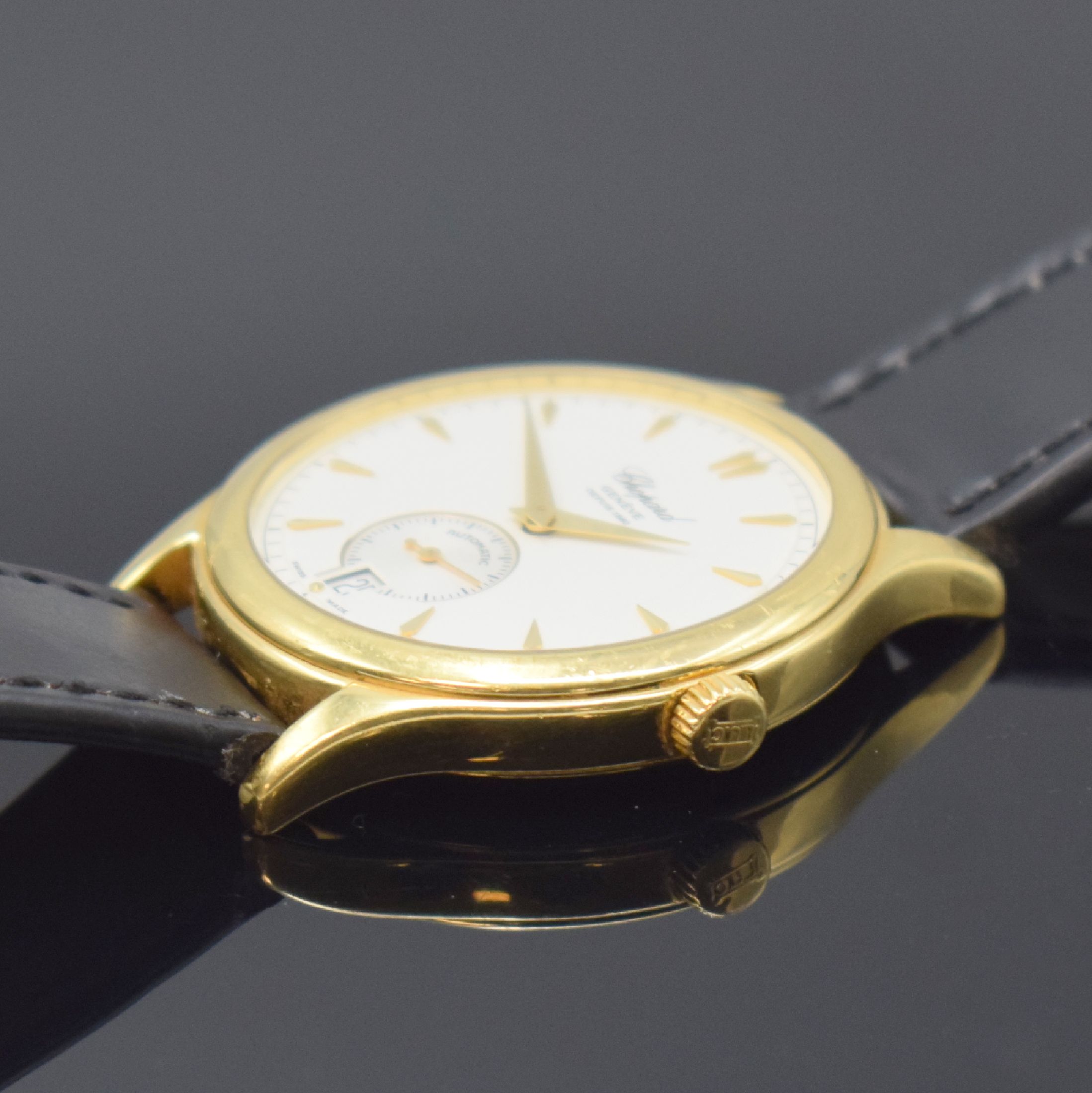 Detail d: CHOPARD L.U.C limitierte Herrenarmbanduhr in GG 750/000 Referenz 16/1860, Schweiz um 2000, Automatik, beids. vergl. Geh. m. zweitem geschlossenen ...