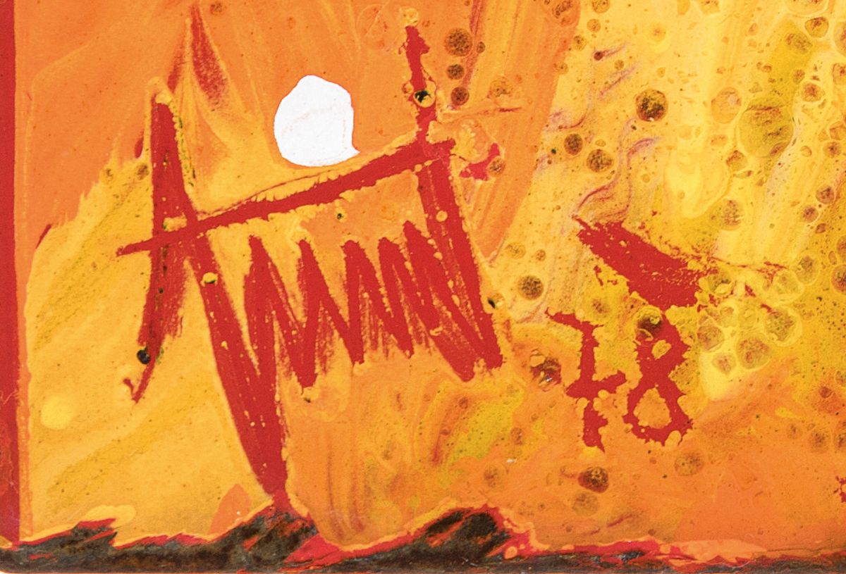 Detail a: Georg Günther Zeuner, 1923 Dresden-2011 Speyer, Paar, Adam und Eva, polychrome Emailarbeit auf Metall, sign. und dat. 78, ca. 60x40cm
