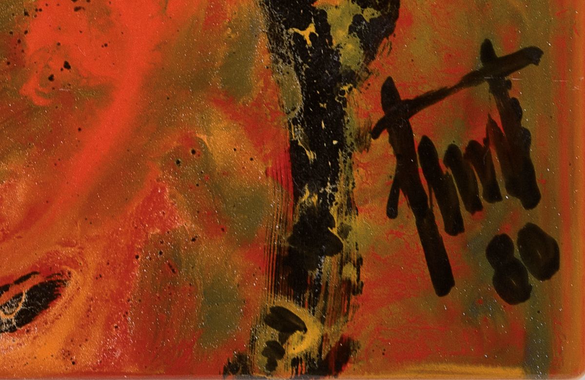 Detail a: Georg Günther Zeuner, 1923 Dresden-2011 Speyer, Adam und Eva, polychrome Emailarbeit auf Metall, sign. und dat. 80, ca. 40x40cm