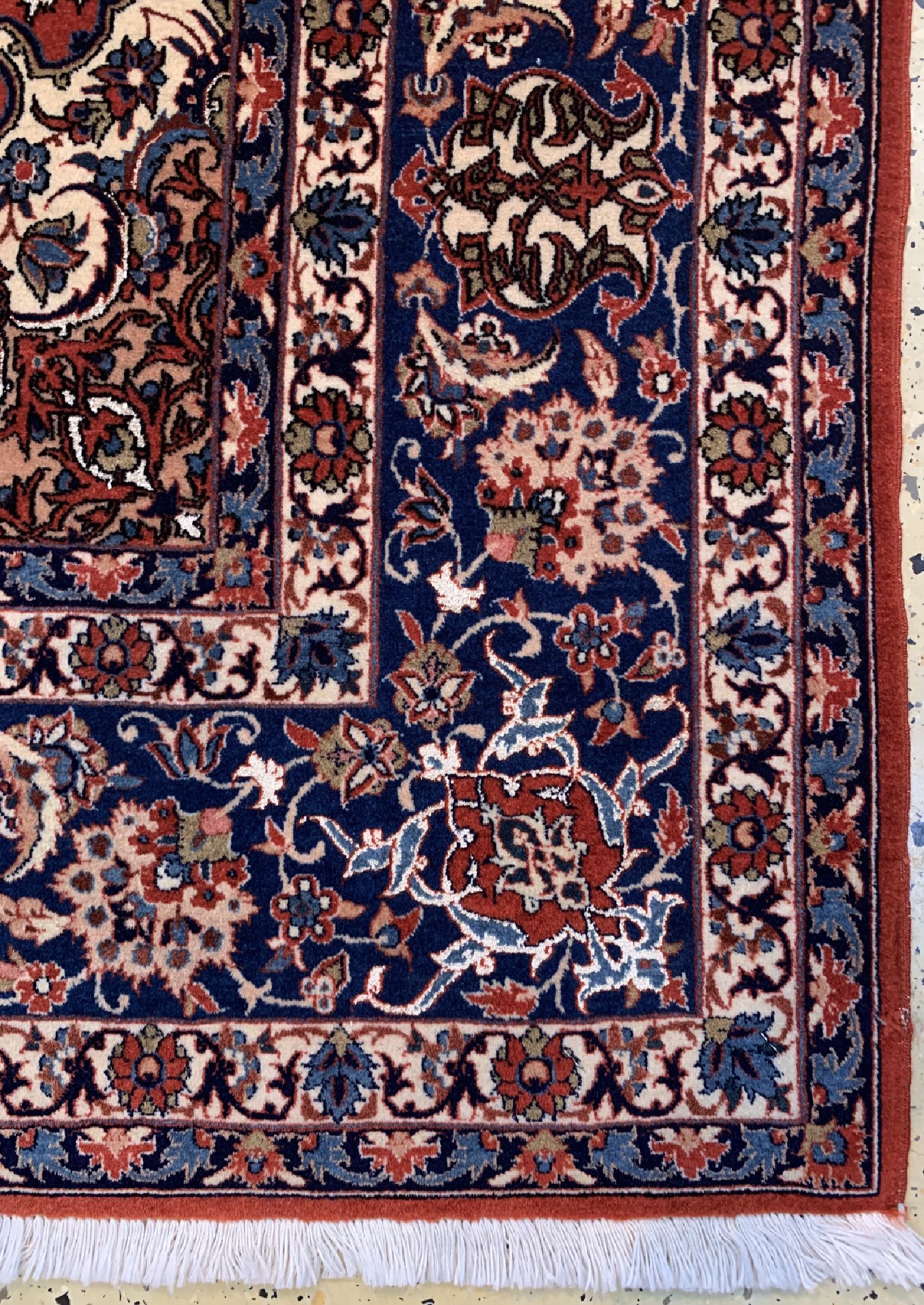 Detail a: Esfahan fein alt, Persien, um 1930/1940, Korkwolle mit Seide, ca. 225 x 145 cm, gereinigt, EHZ: 1-2
