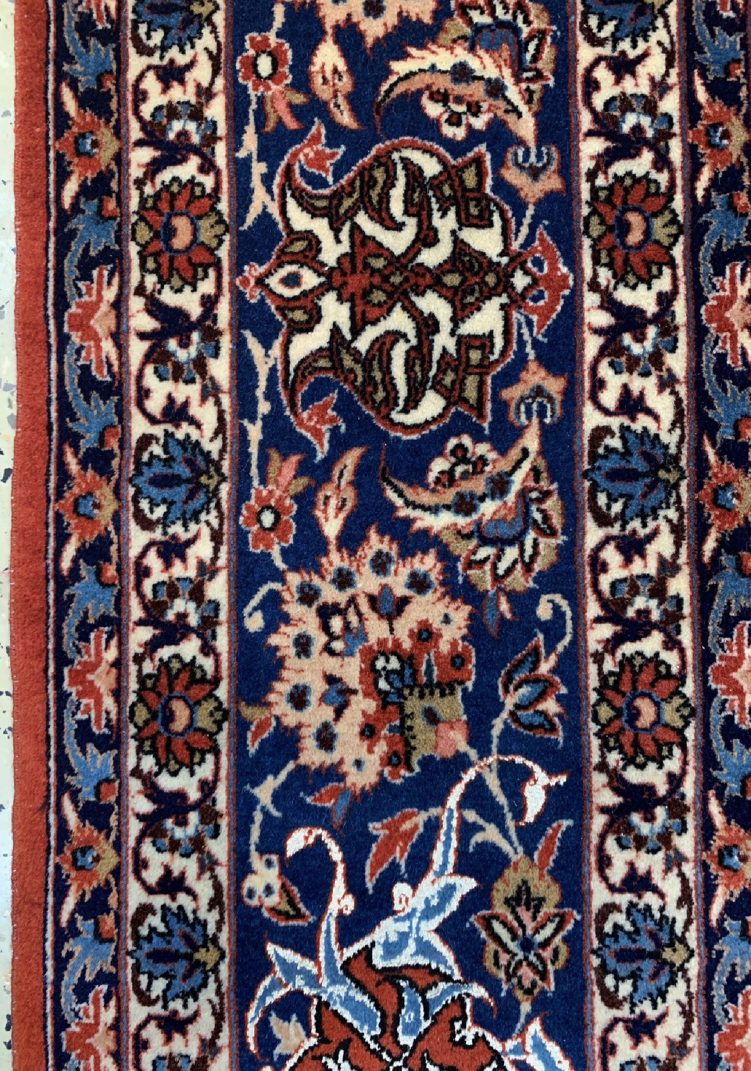 Detail d: Esfahan fein alt, Persien, um 1930/1940, Korkwolle mit Seide, ca. 225 x 145 cm, gereinigt, EHZ: 1-2