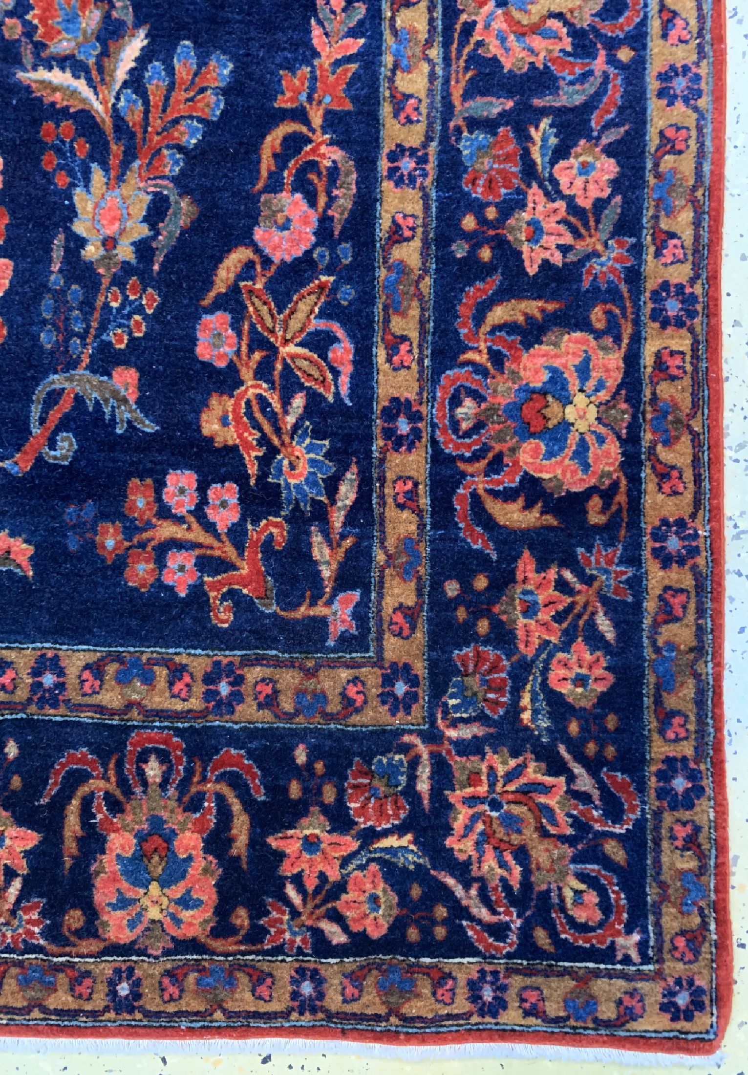 Detail a: Manchester Keschan Persien, "Us Re-Import",um 1910/1920, Manchester-Korkwolle, ca. 208 x 127 cm, gereinigt, EHZ: 1-2