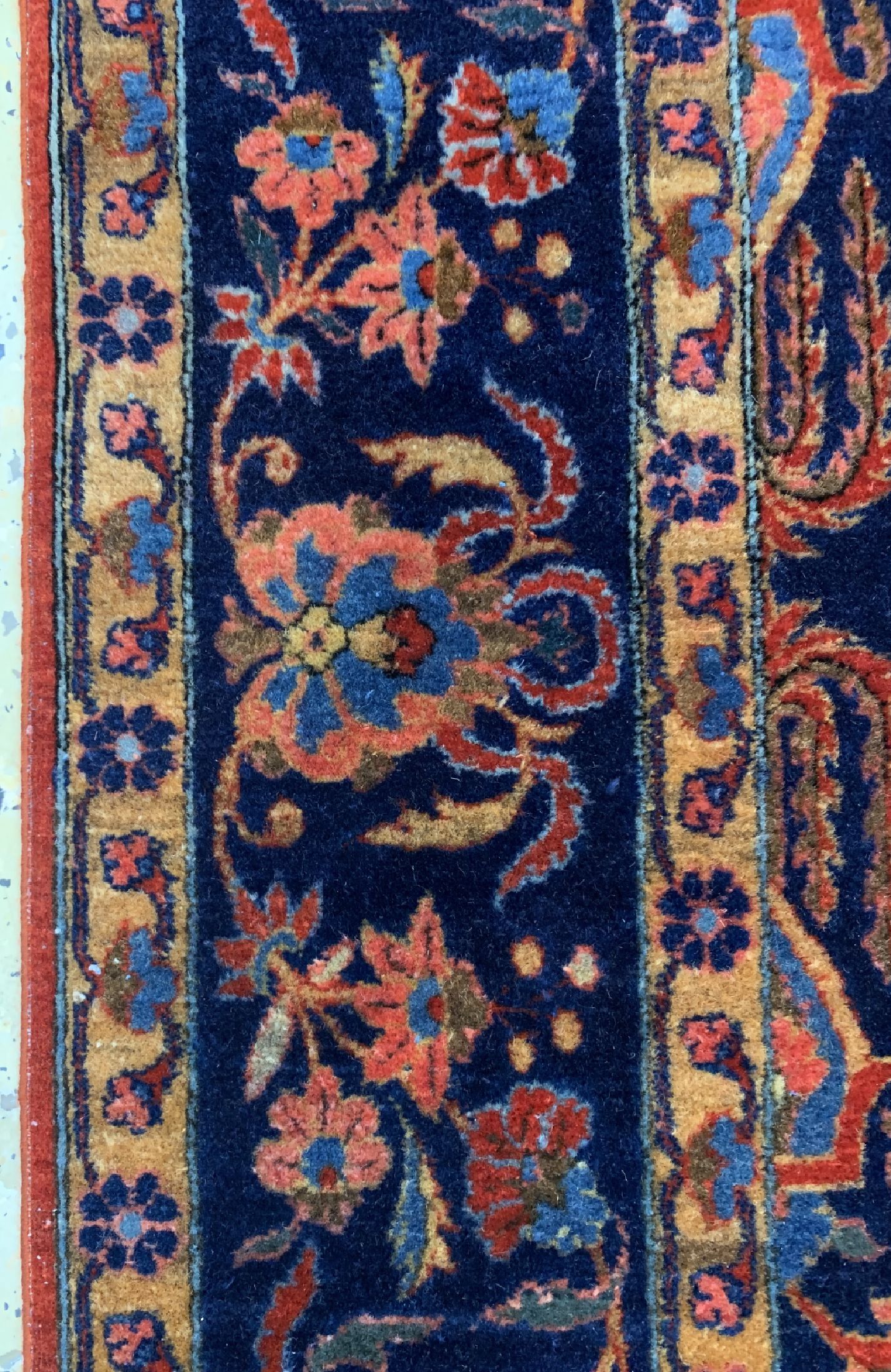 Detail d: Manchester Keschan Persien, "Us Re-Import",um 1910/1920, Manchester-Korkwolle, ca. 208 x 127 cm, gereinigt, EHZ: 1-2