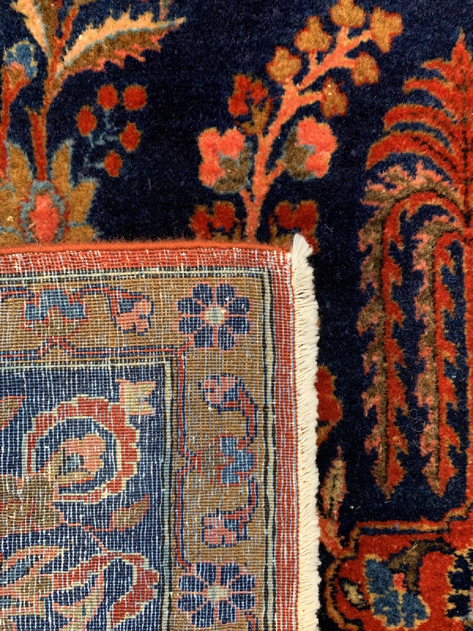 Detail e: Manchester Keschan Persien, "Us Re-Import",um 1910/1920, Manchester-Korkwolle, ca. 208 x 127 cm, gereinigt, EHZ: 1-2