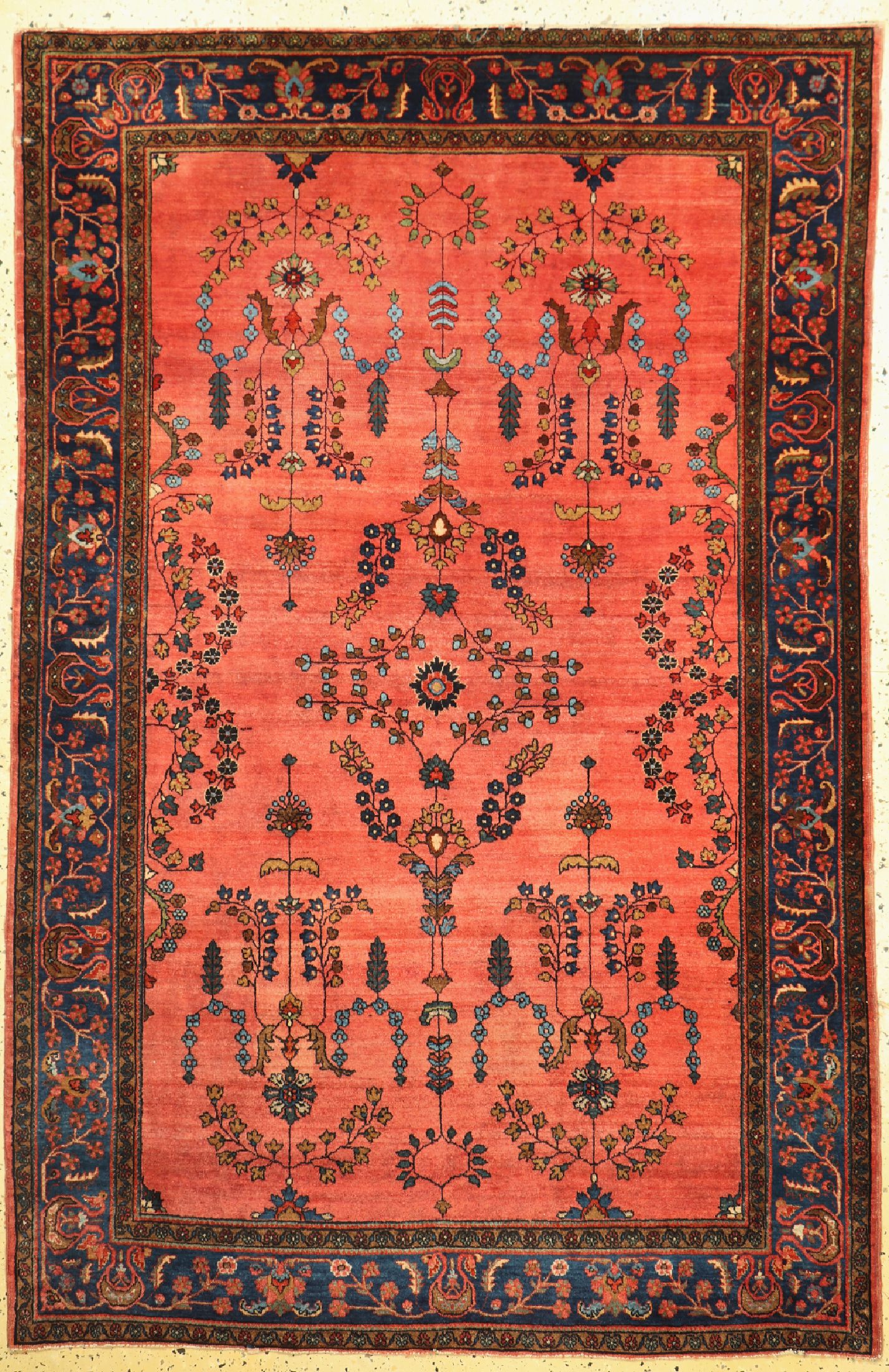 Sarogh Mohajeran, Persien, "Us Re-Import", um 1900, Manchester-Korkwolle, ca. 194 x 128 cm, gereinigt, EHZ: 1-2(kleine Restaurierungen)