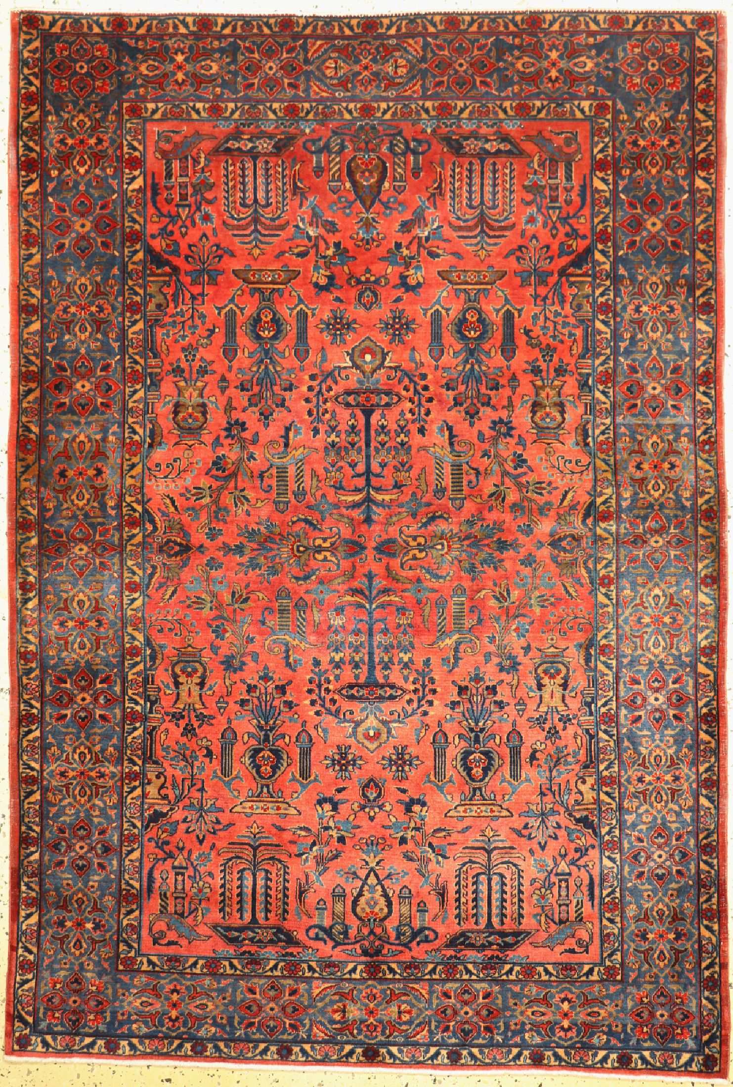 Manchester Kesschan Persien, "Us Re-Import", um 1900, Manchester-Korkwolle, ca.193 x 132 cm, gereinigt, EHZ: 1-2