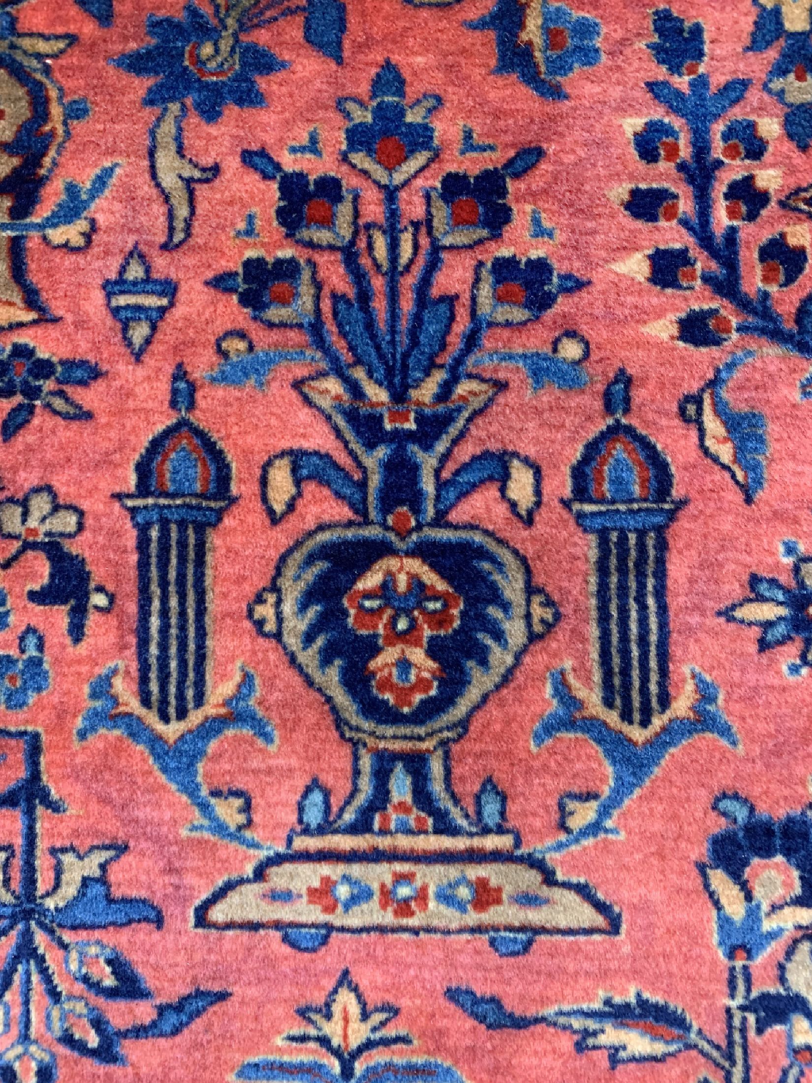 Detail d: Manchester Kesschan Persien, "Us Re-Import", um 1900, Manchester-Korkwolle, ca.193 x 132 cm, gereinigt, EHZ: 1-2