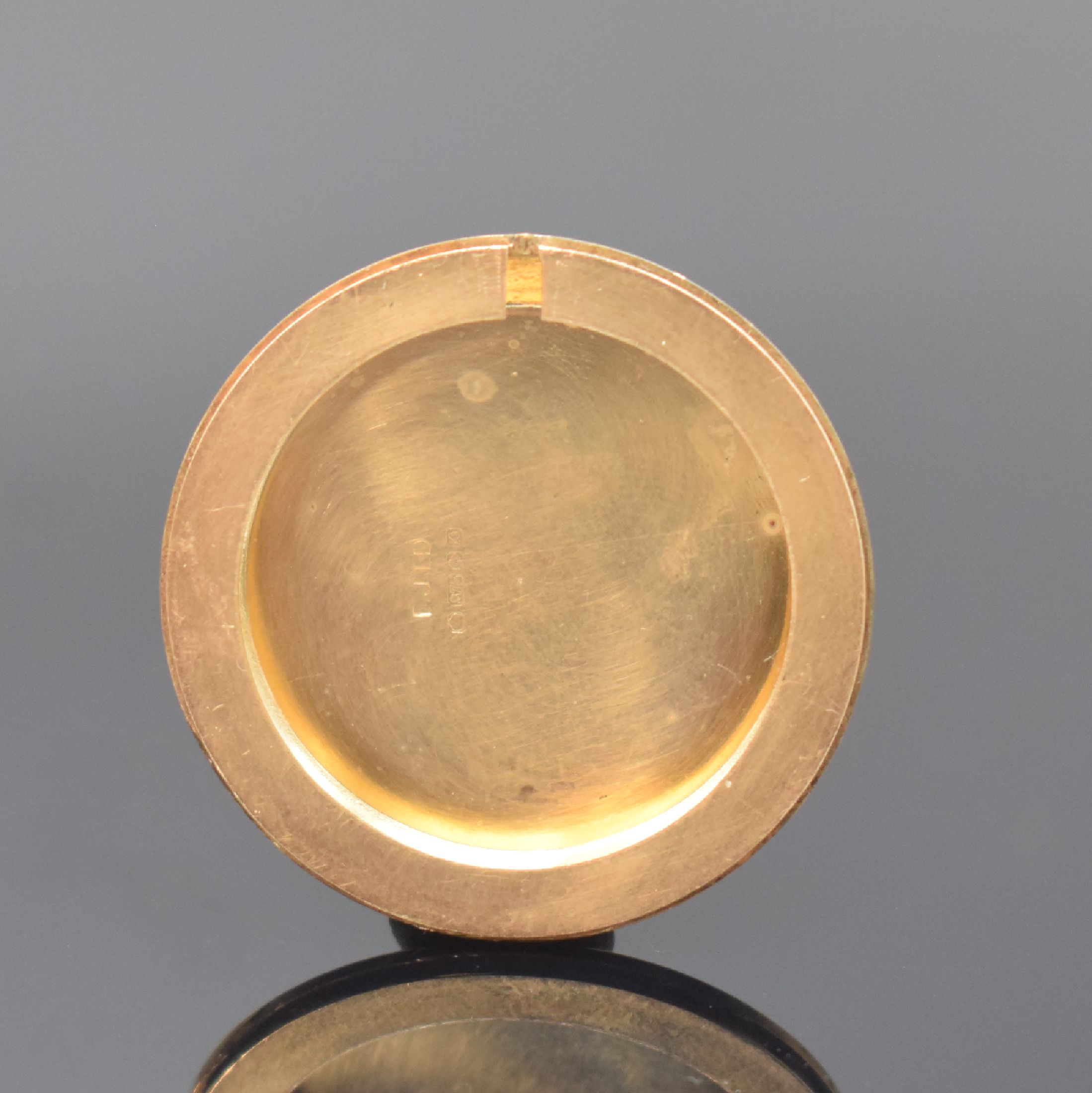Detail f: AVIA-Matic Herrenarmbanduhr in GG 375/000, Schweiz / England um 1965, Automatik, 2-tlg. Geh., Boden aufgedr., silb. Zifferbl., gold. Indizes u. ...