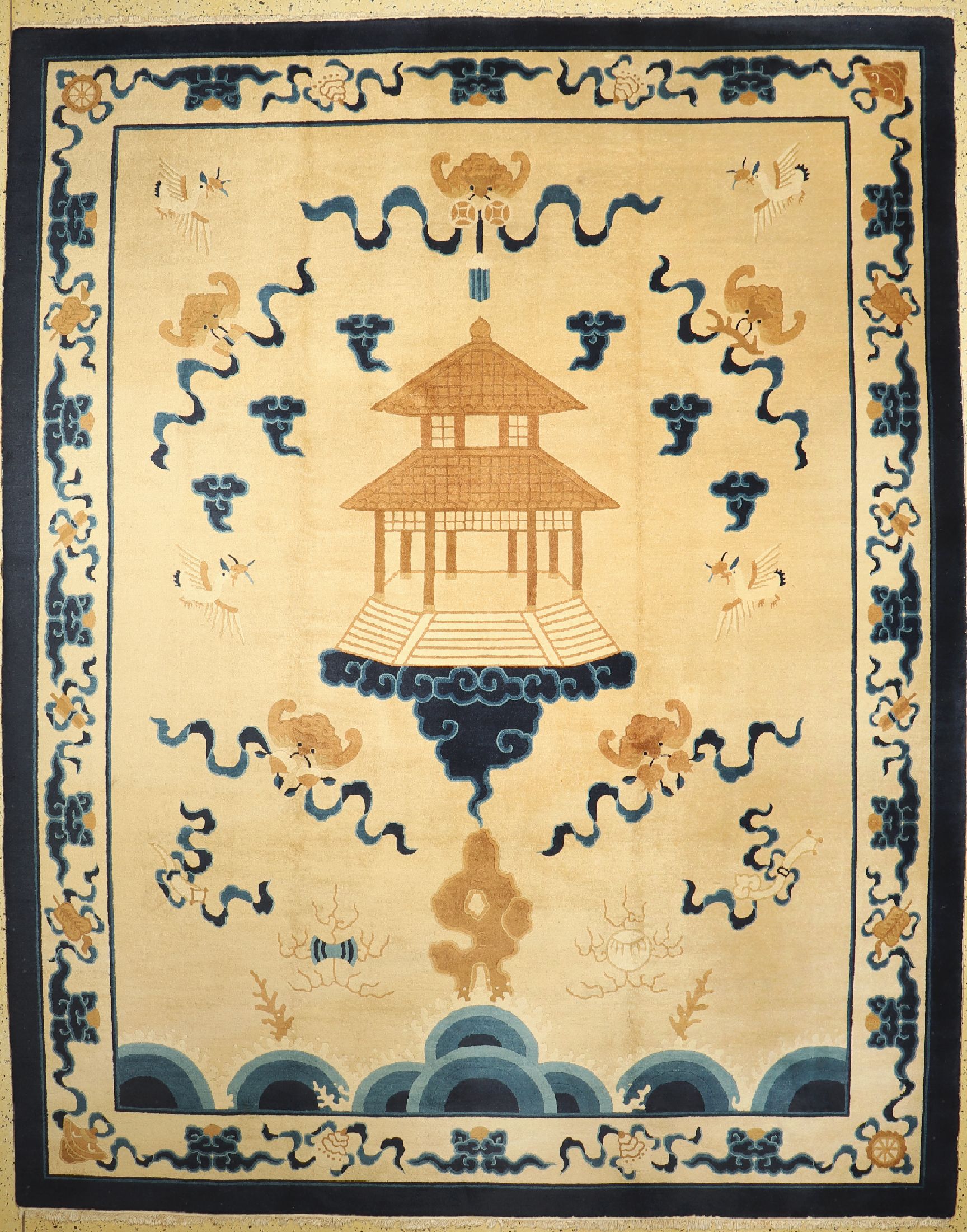 Peking antik, China, um 1900, Wolle auf Baumwolle, ca. 353 x 283 cm, gereinigt, EHZ: 1-2