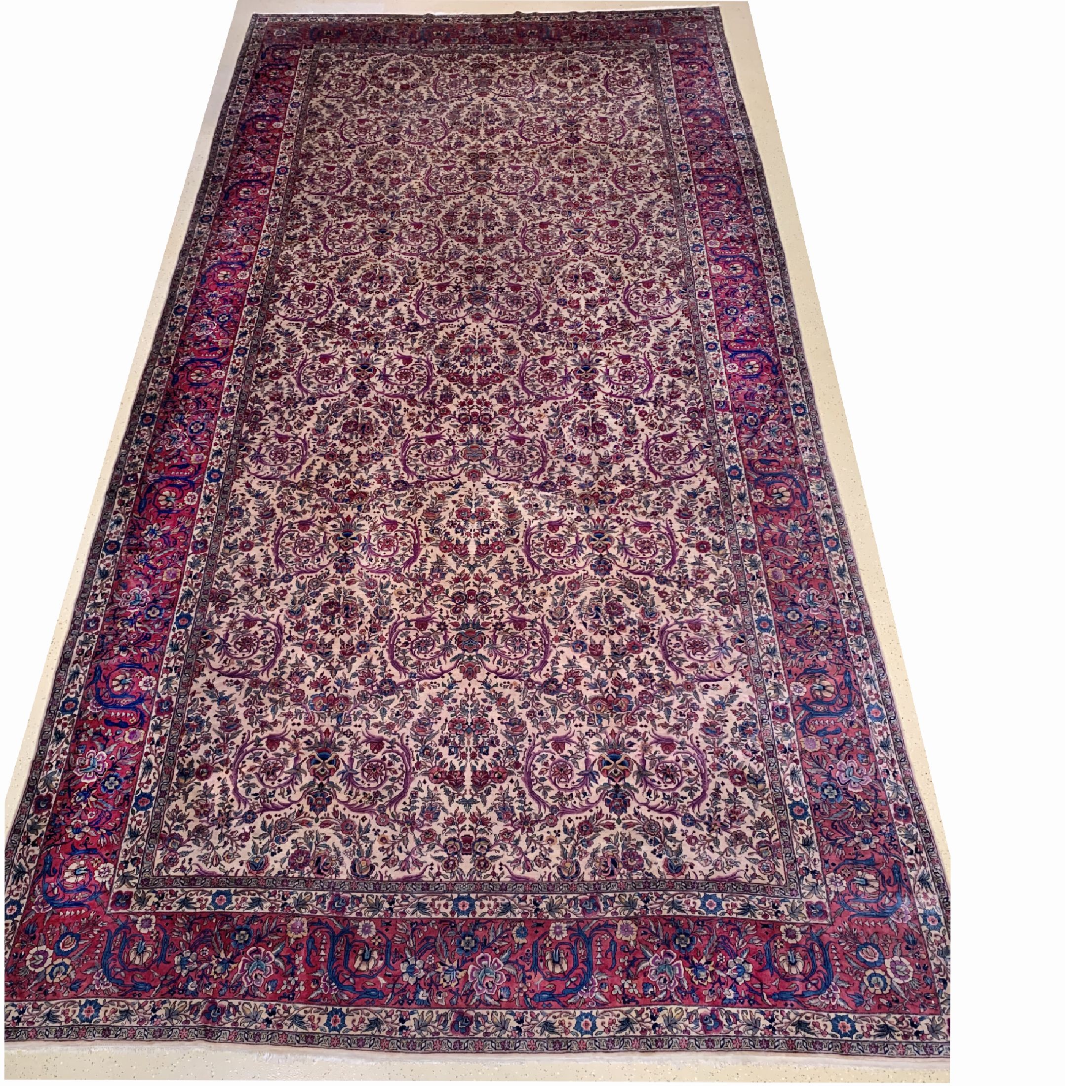 Agra fein"Palastteppich", Indien, um 1930/1940, Manchester-Korkwolle, ca. 780 x 425cm, gereinigt, EHZ: 2