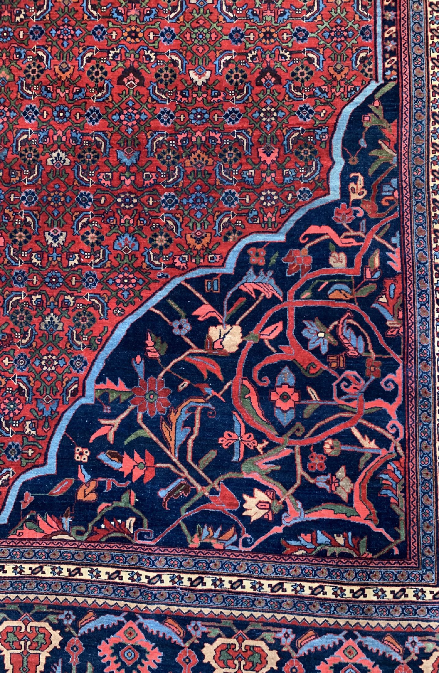Detail a: Antiker Bidjar"Palastteppich", Persien, um 1920/1930, Wolle auf Baumwolle, ca. 580 x 360 cm, EHZ: 2(Restaurierte Stelle)