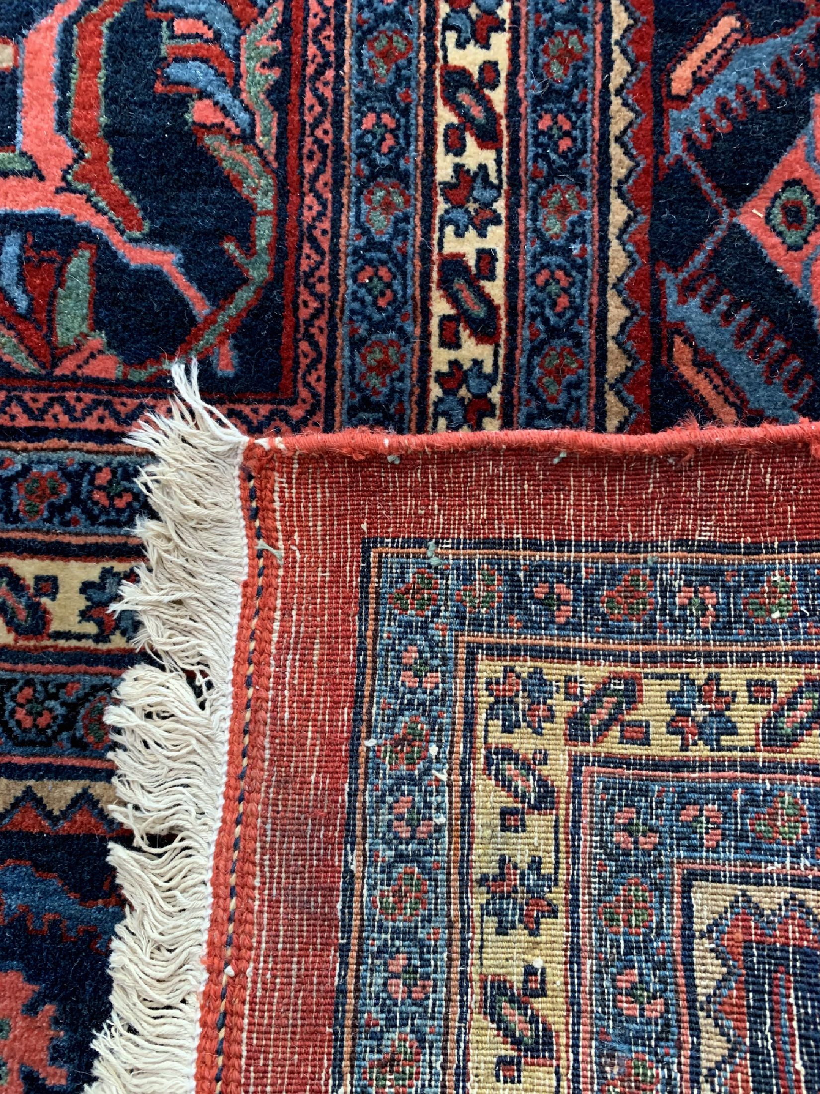 Detail d: Antiker Bidjar"Palastteppich", Persien, um 1920/1930, Wolle auf Baumwolle, ca. 580 x 360 cm, EHZ: 2(Restaurierte Stelle)