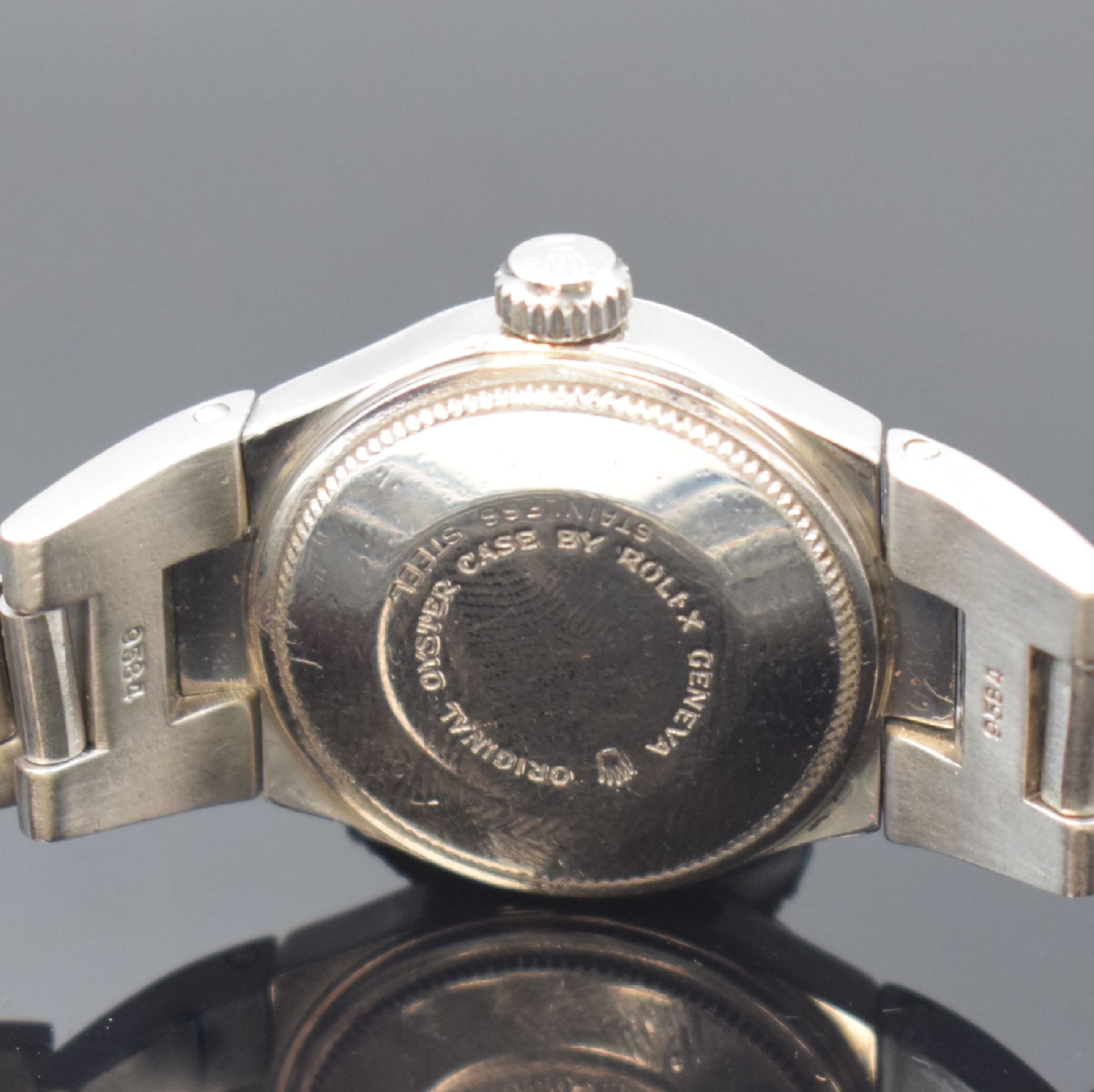 Detail d: TUDOR Princess Oysterdate Damenarmbanduhr in Stahl/Stahlband Referenz 9301/0, Schweiz um 1975, Automatik, verschr. Oystergeh., integr. Band m. ...