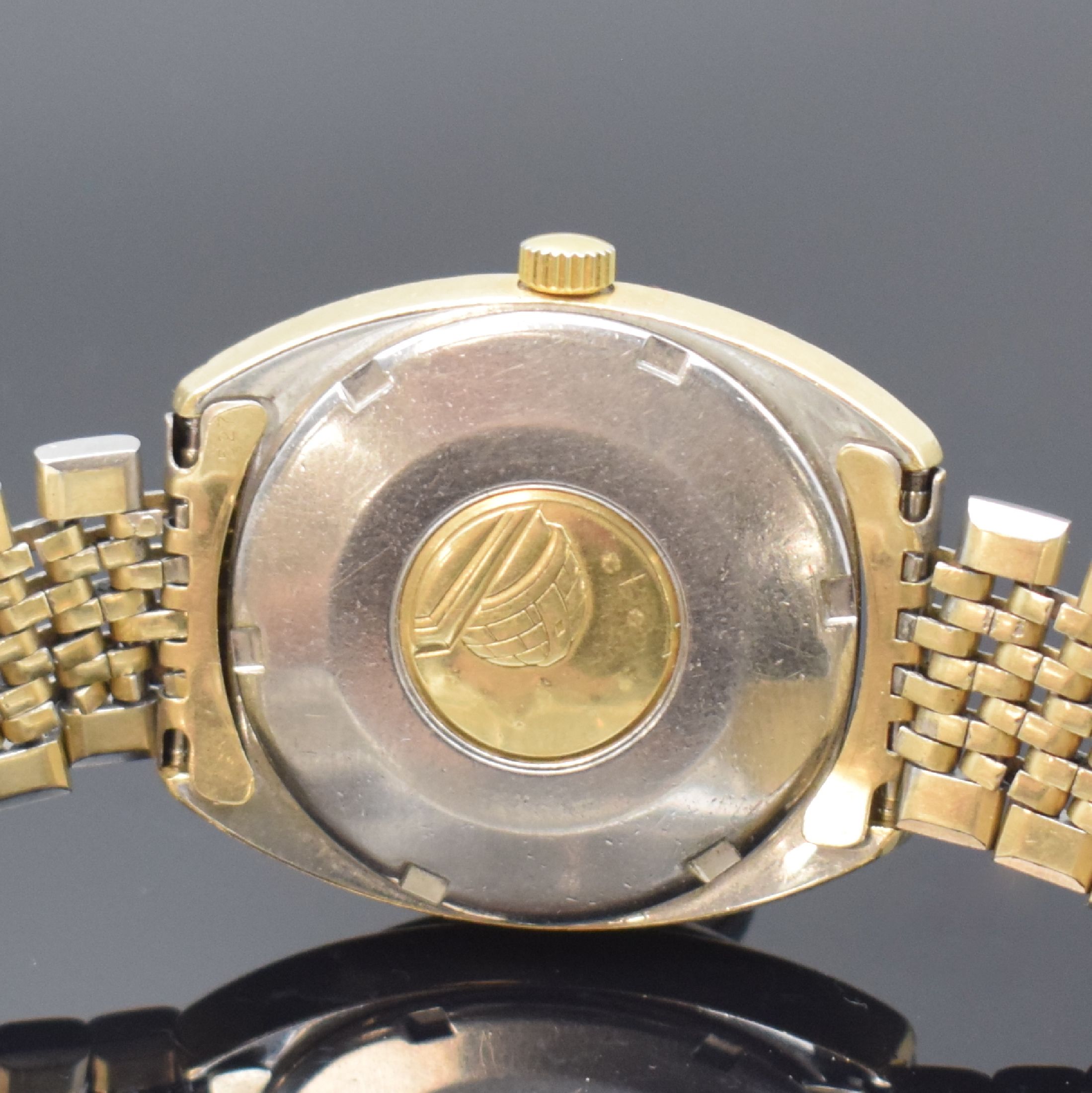 Detail d: OMEGA Herrenarmbanduhr Constellation Chronometer Referenz CD 168.029, Automatik, Schweiz um 1969, Edelstahlgeh. m. Goldhaube inkl. verg. orig. ...