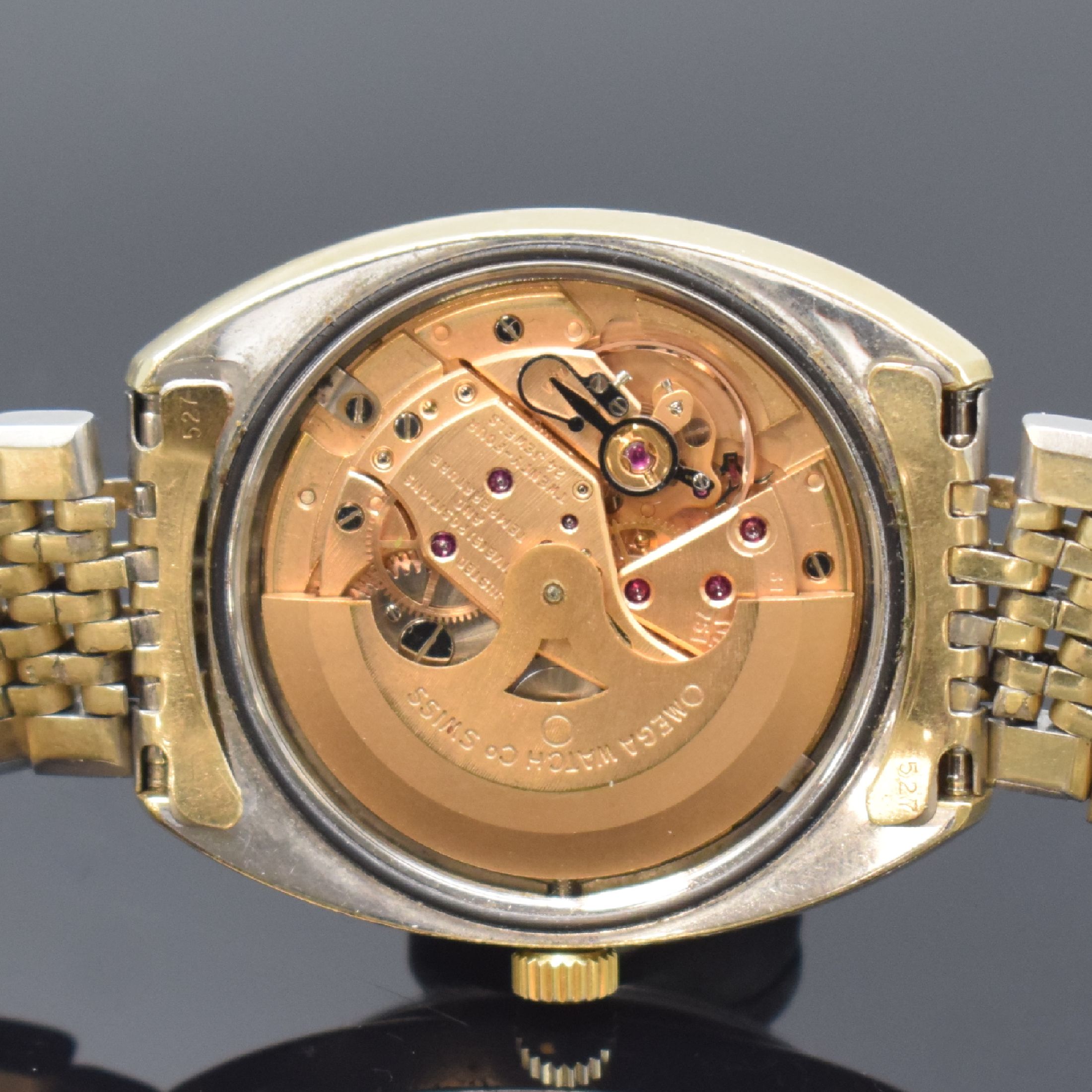 Detail f: OMEGA Herrenarmbanduhr Constellation Chronometer Referenz CD 168.029, Automatik, Schweiz um 1969, Edelstahlgeh. m. Goldhaube inkl. verg. orig. ...