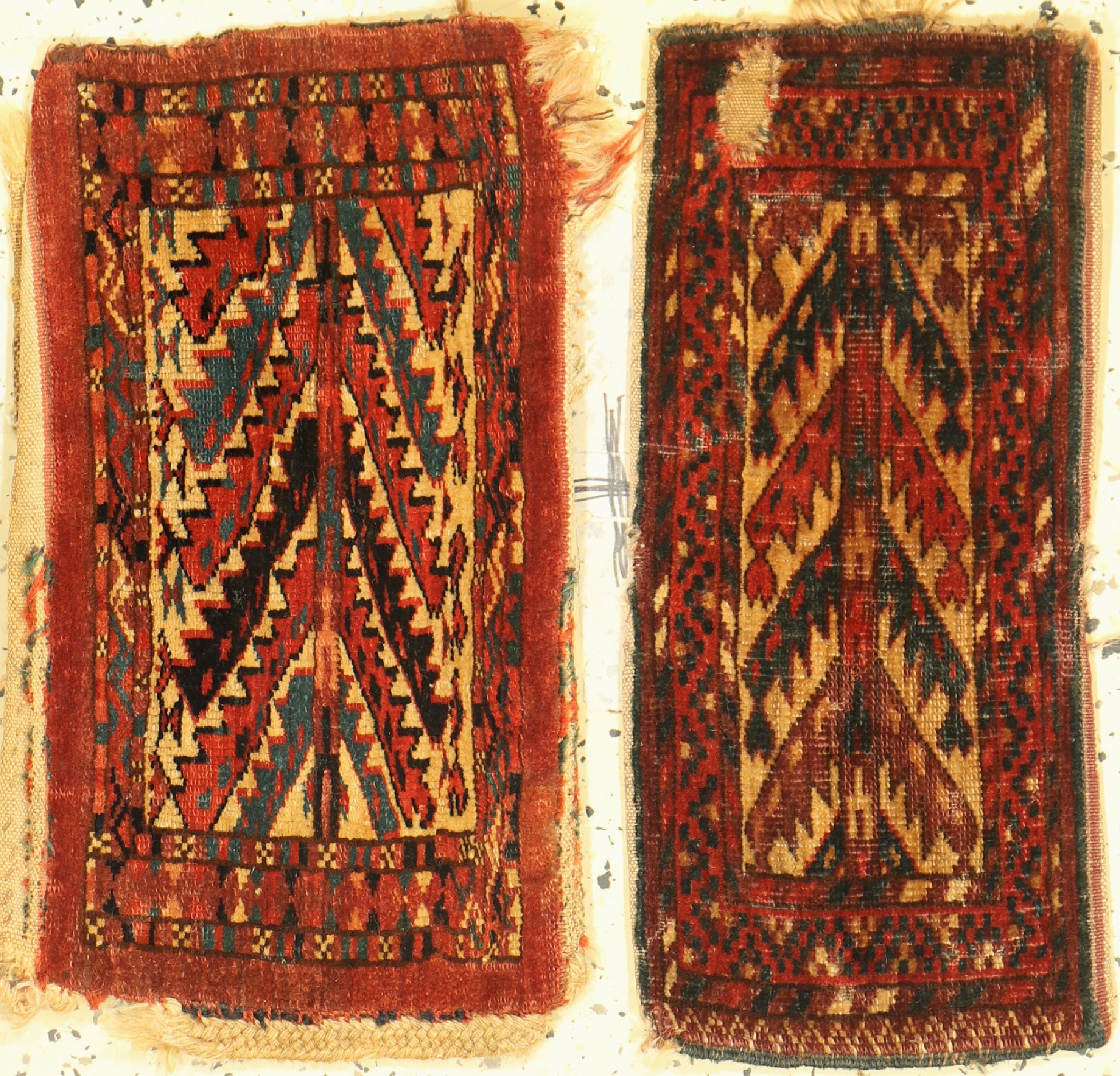 1 paar Pfeiltaschen antik, Turkmenistan, 19.Jhd, Wolle auf Wolle, ca. 45 x 20 cm, EHZ: 4