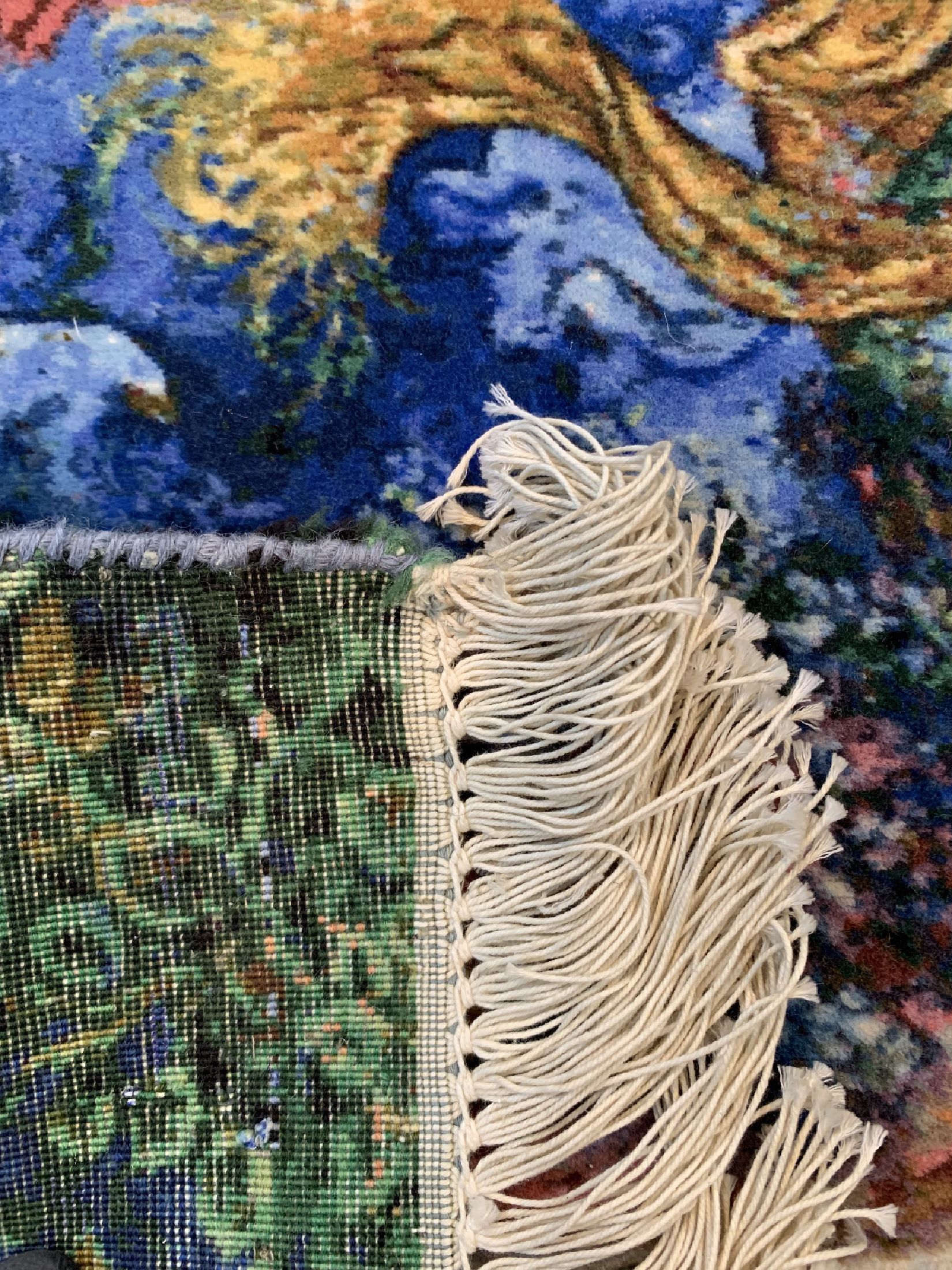 Detail d: Täbriz fein(50 Raj), Persien, ca. 40 Jahre,Korkwolle auf Baumwolle, ca. 104 x 72 cm, EHZ:1-2