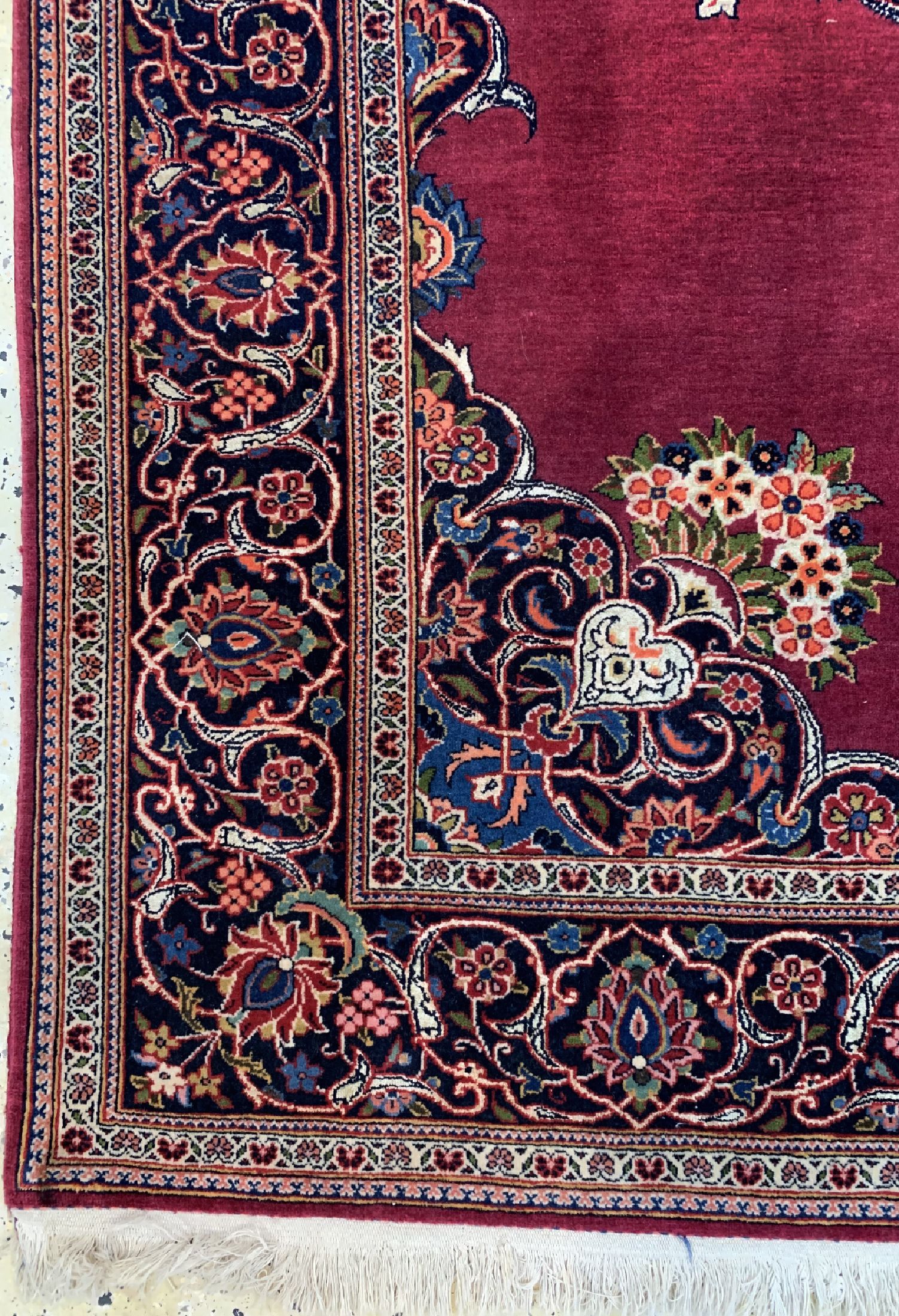 Detail a: Keschan Kork fein, Persien, um 1960, Korkwolle mit Seide, ca. 207 x 135 cm, EHZ: 1-2