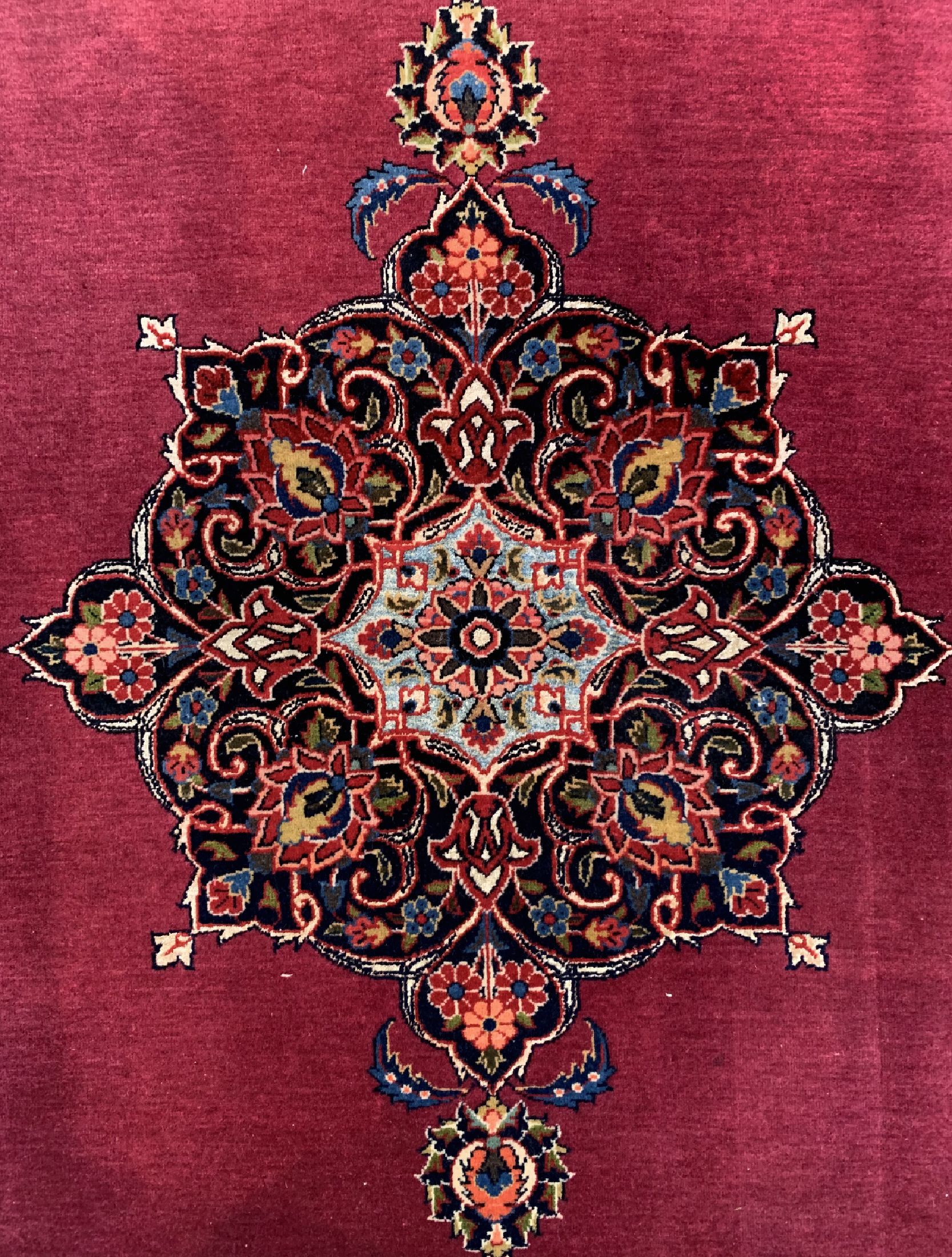 Detail b: Keschan Kork fein, Persien, um 1960, Korkwolle mit Seide, ca. 207 x 135 cm, EHZ: 1-2