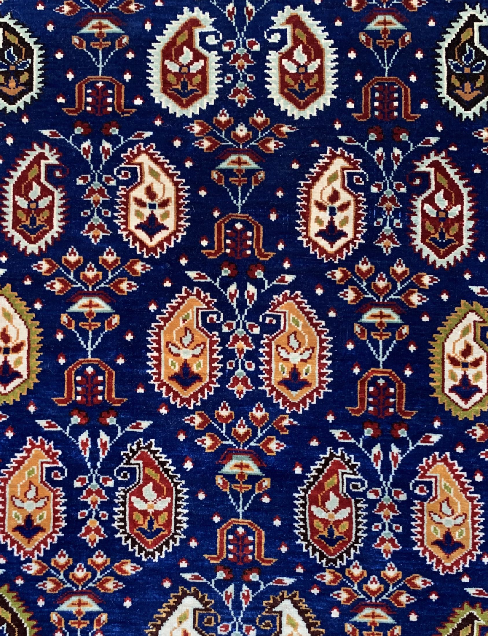 Detail b: Hereke Seide fein, signiert, Türkei, um 1960, reine Naturseide, ca. 96 x 66 cm, ca. 1,0 Mio. Kn/qm, EHZ: 1