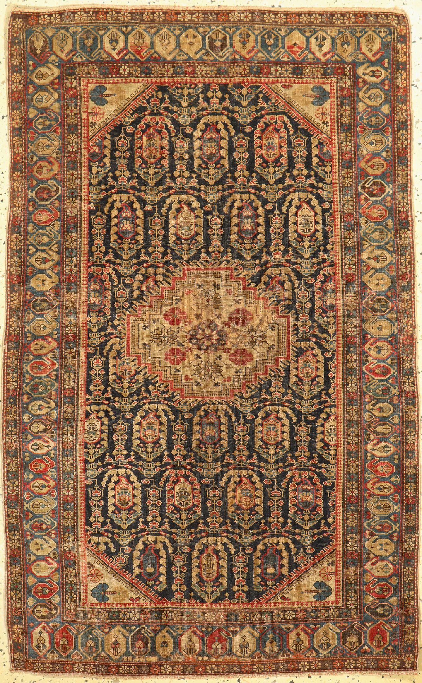 Antiker"Chila"Kazak, Kaukasus, 19.Jhd, Wolle auf Wolle, ca. 154 x 99 cm, EHZ: 3, (Alte Restaurierungen)