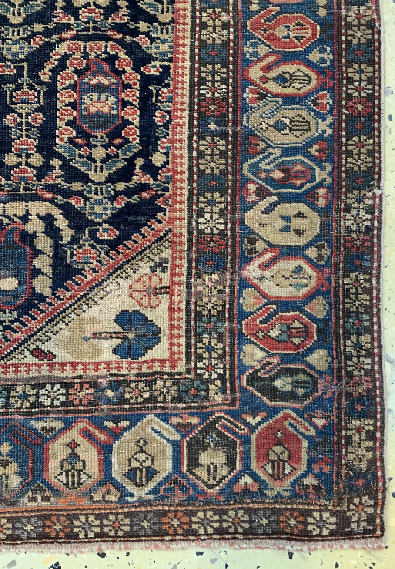 Detail a: Antiker"Chila"Kazak, Kaukasus, 19.Jhd, Wolle auf Wolle, ca. 154 x 99 cm, EHZ: 3, (Alte Restaurierungen)