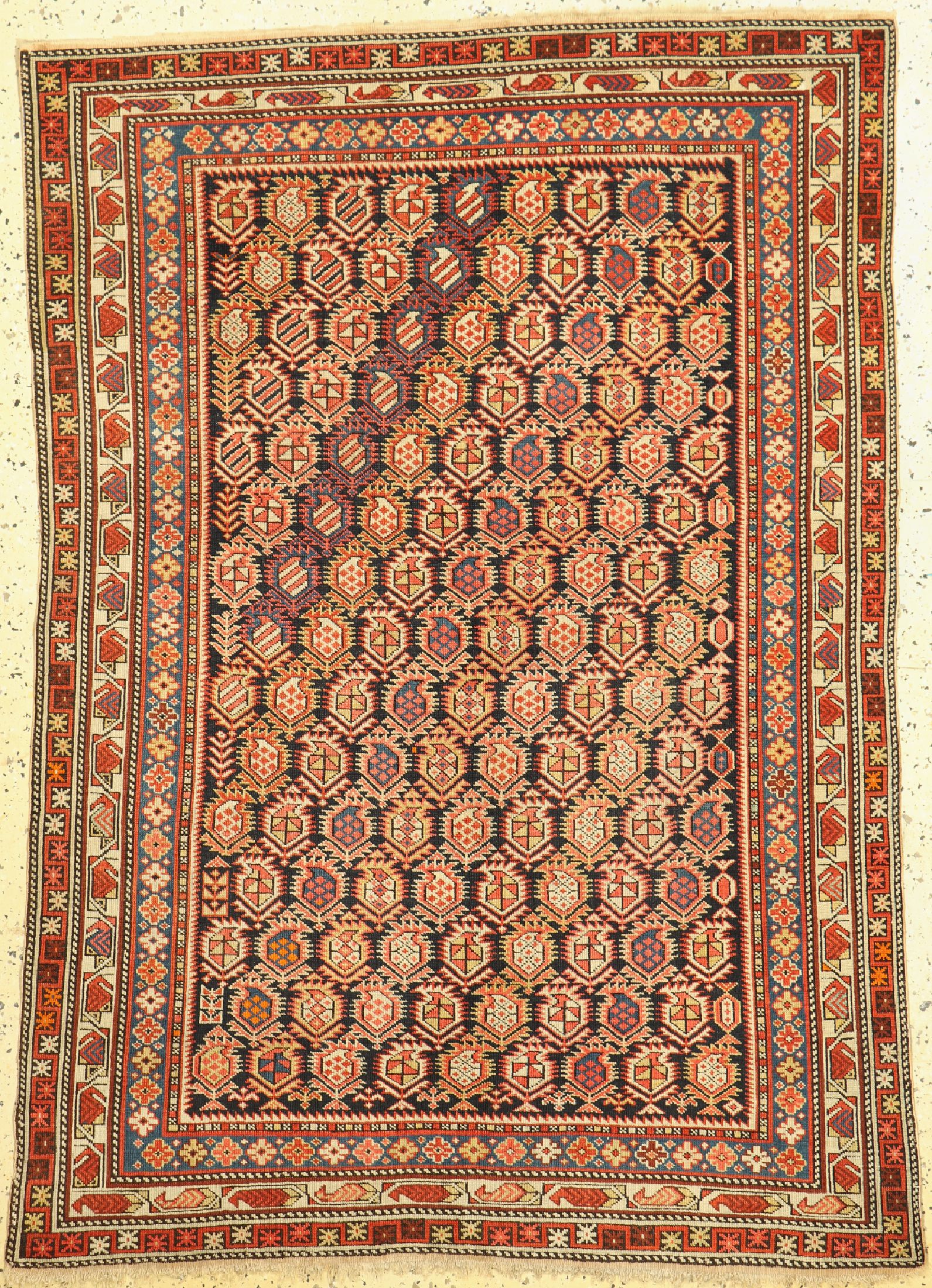 Antiker"Marasali"Kazak, Kaukasus, 19.Jhd, Wolle auf Wolle, ca. 167 x 119 cm, EHZ: 2-3