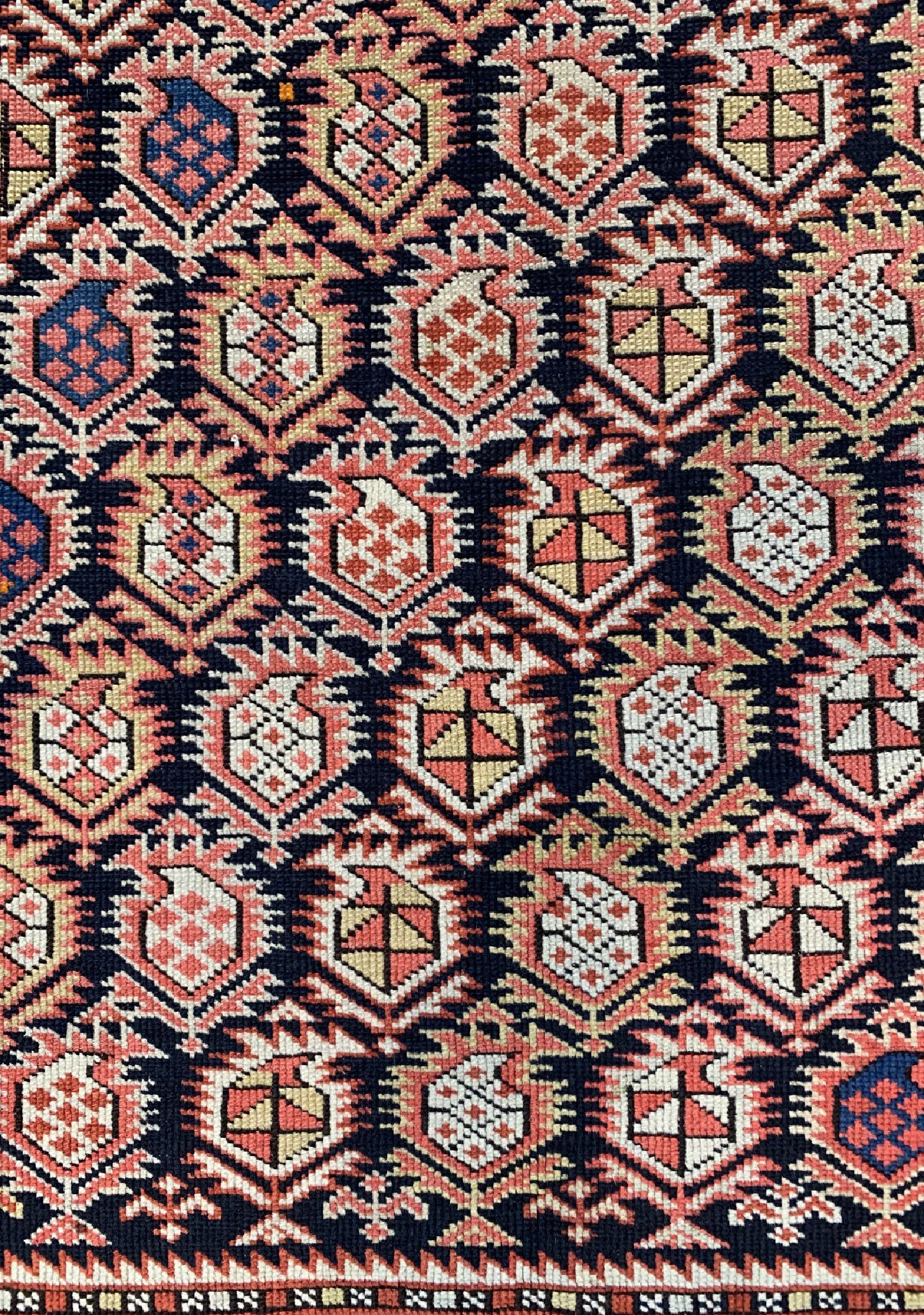Detail b: Antiker"Marasali"Kazak, Kaukasus, 19.Jhd, Wolle auf Wolle, ca. 167 x 119 cm, EHZ: 2-3