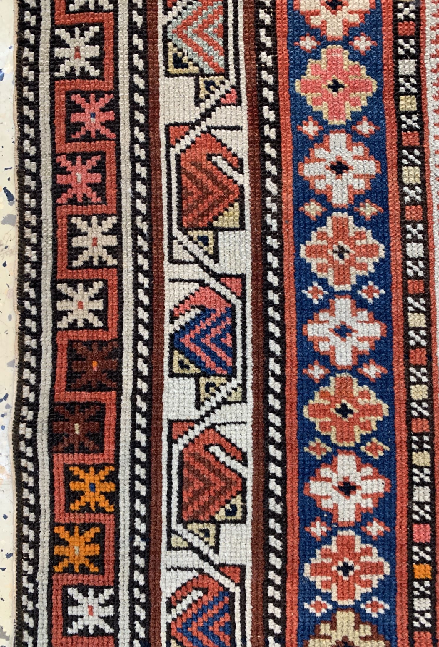 Detail c: Antiker"Marasali"Kazak, Kaukasus, 19.Jhd, Wolle auf Wolle, ca. 167 x 119 cm, EHZ: 2-3