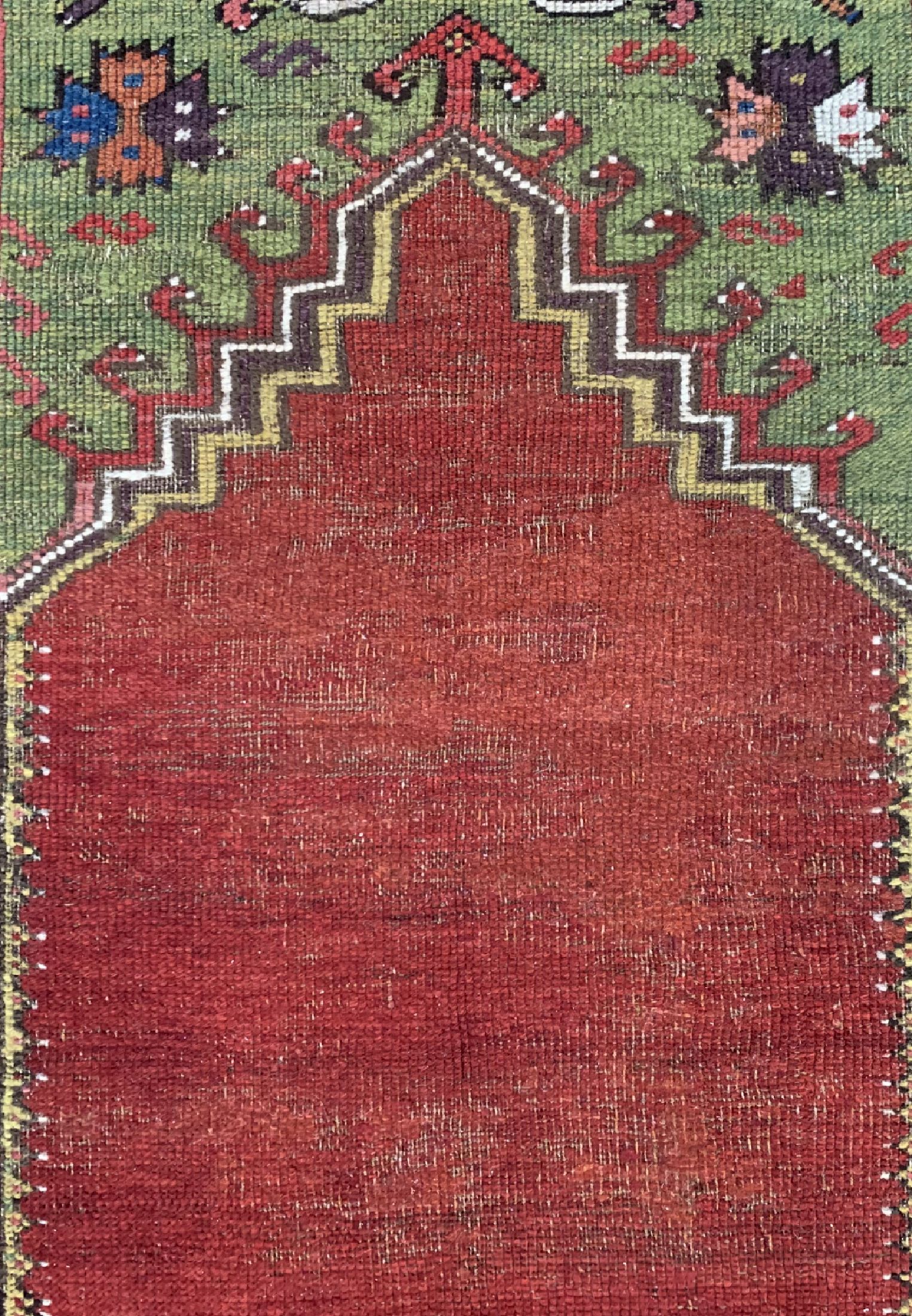 Detail b: Antiker Mucur, Türkei, 19.Jhd, Wolle auf Wolle, ca. 169 x 109 cm, EHZ: 3, (Alte Restaurierungen)