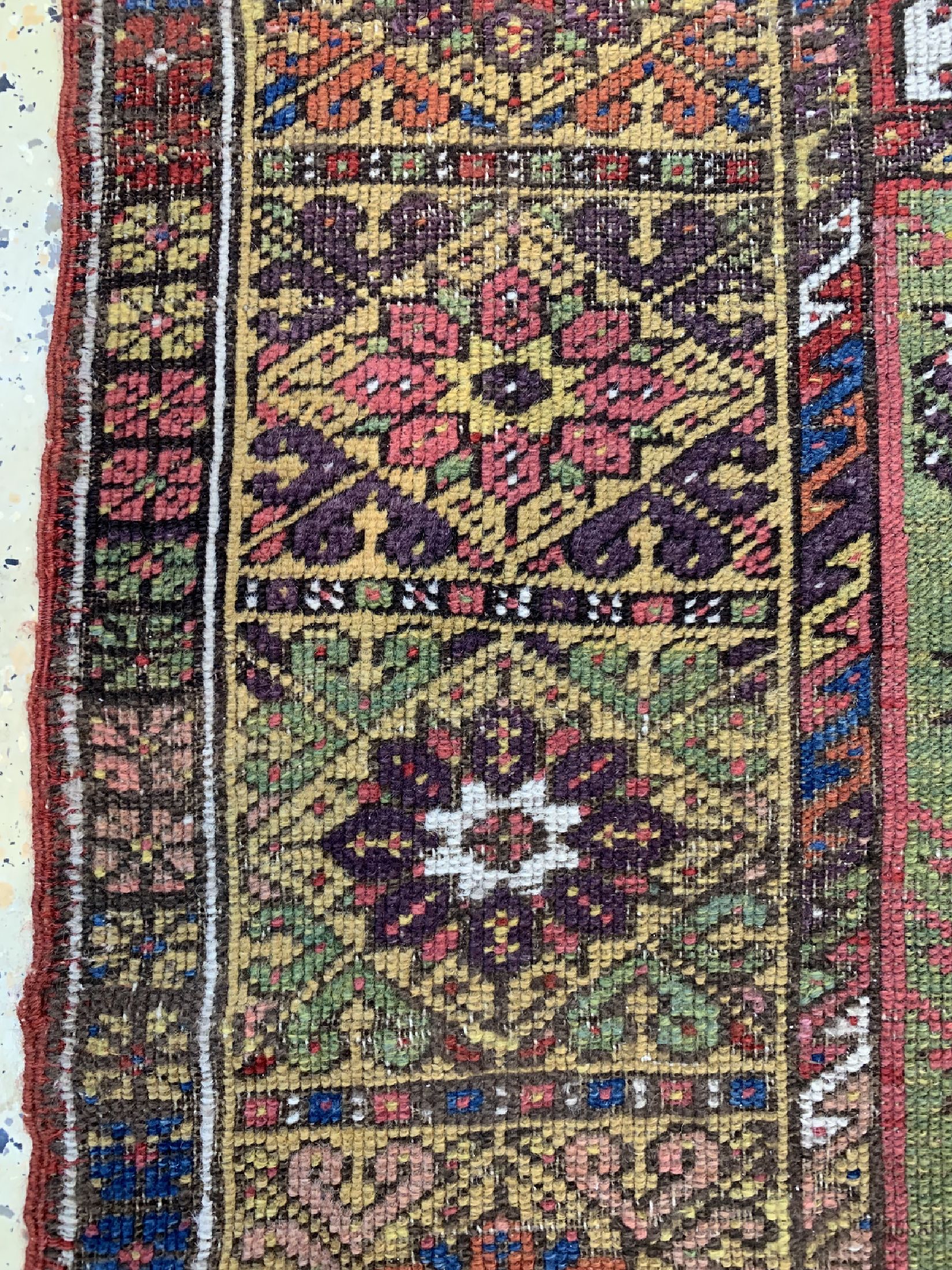 Detail d: Antiker Mucur, Türkei, 19.Jhd, Wolle auf Wolle, ca. 169 x 109 cm, EHZ: 3, (Alte Restaurierungen)
