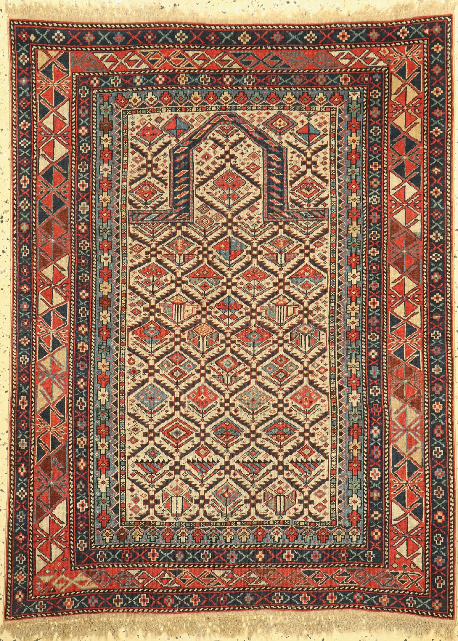 Schirwan"Gebetsteppich", Kaukasus, 19.Jhd, Wolle auf Wolle, ca. 141 x 107 cm, EHZ: 2