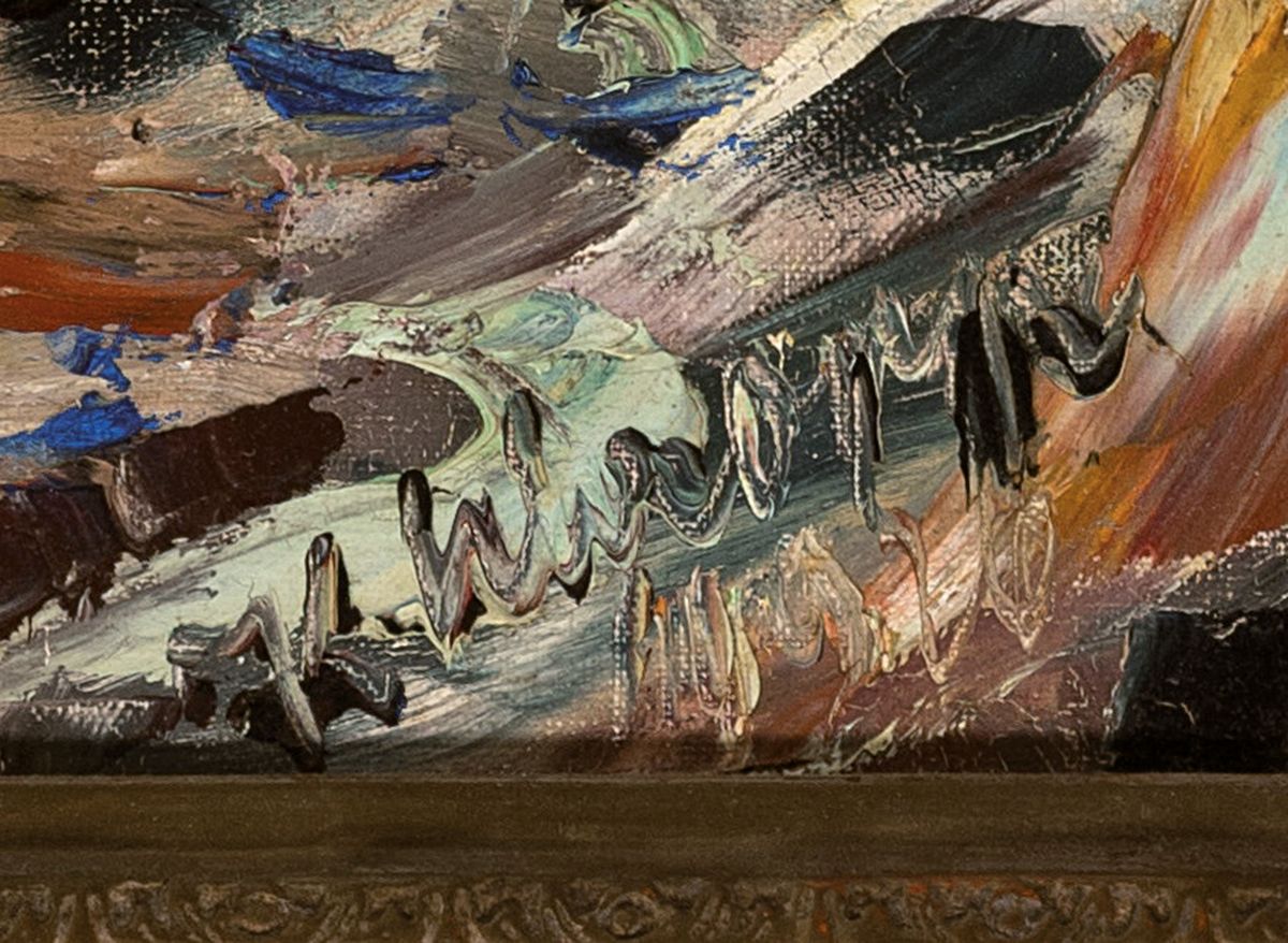 Detail a: Karl Schropp, 1899 Heidelberg - 1978, Blumenstillleben, Öl/Platte, signiert, ca. 80 x 70 cm, Prunkrahmen